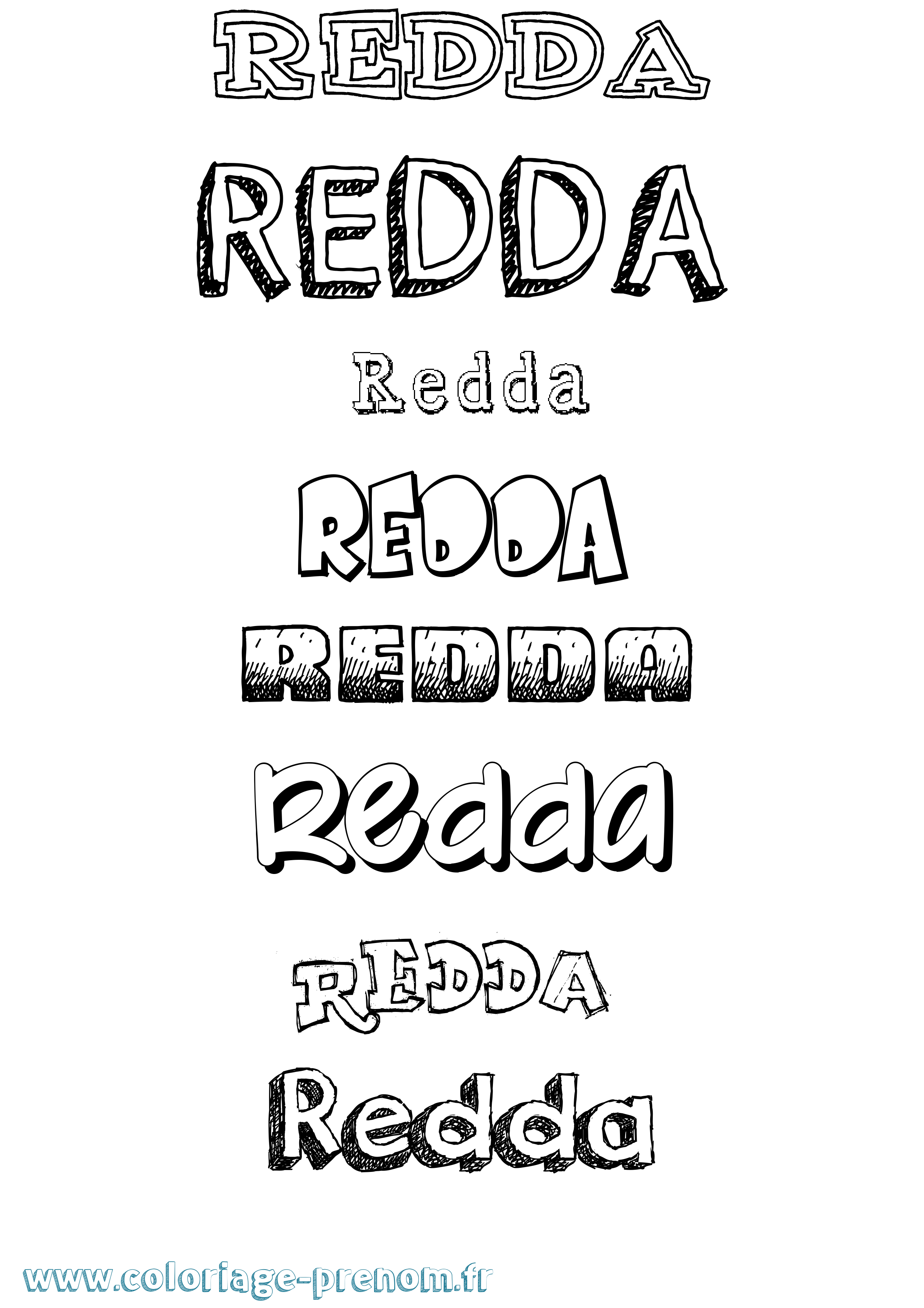 Coloriage Redda Dessiné Coloriage prénom Redda Dessiné