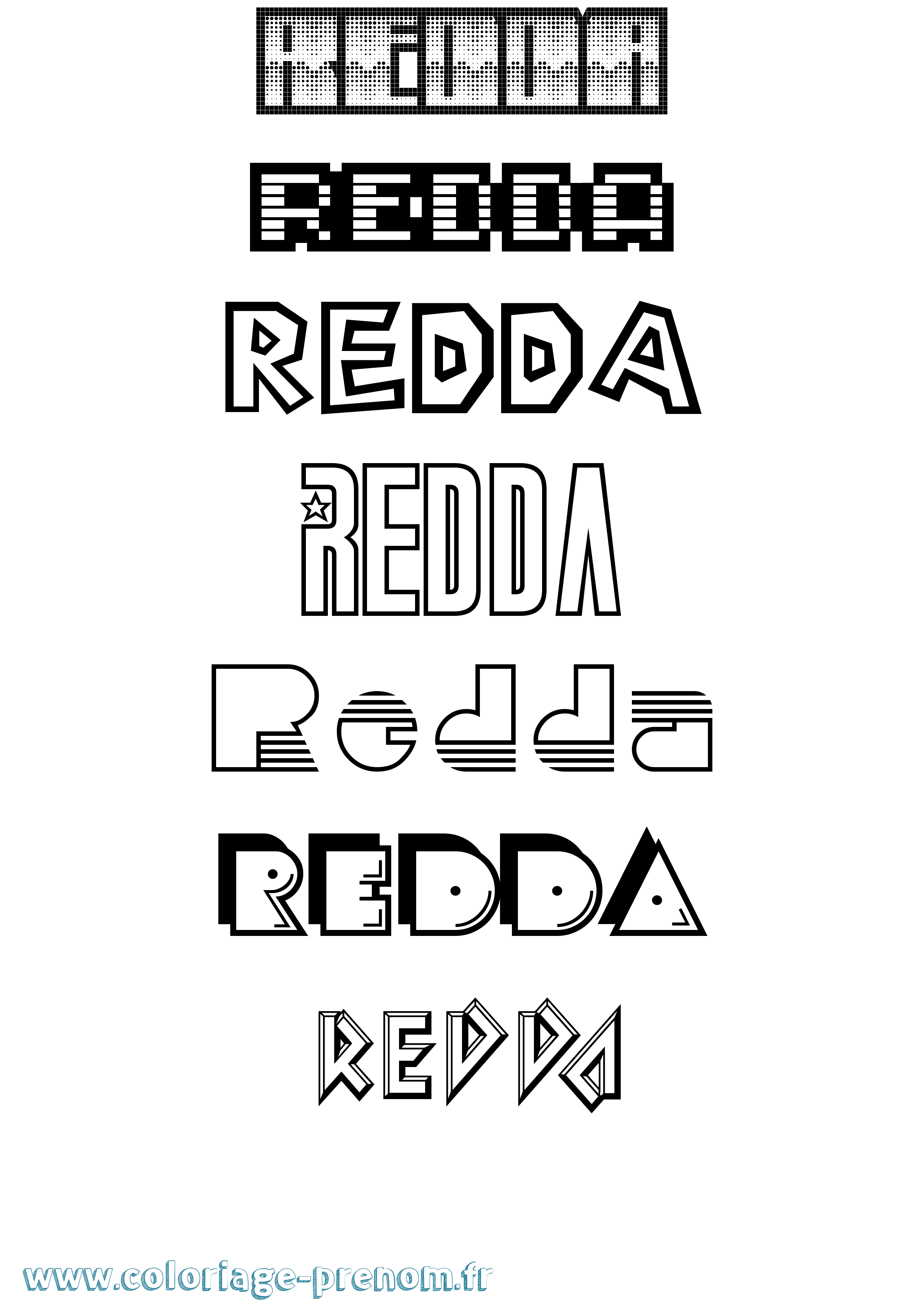 Coloriage Redda Jeux Vidéos Coloriage prénom Redda Jeux Vidéos