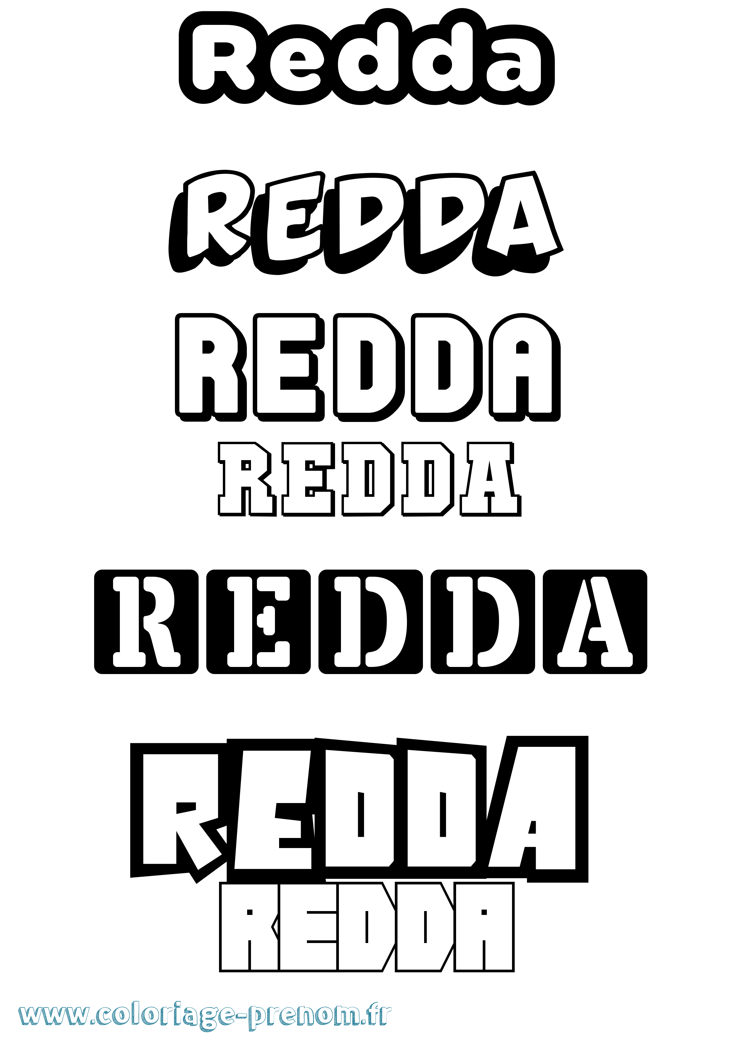 Coloriage Redda Simple Coloriage prénom Redda Simple