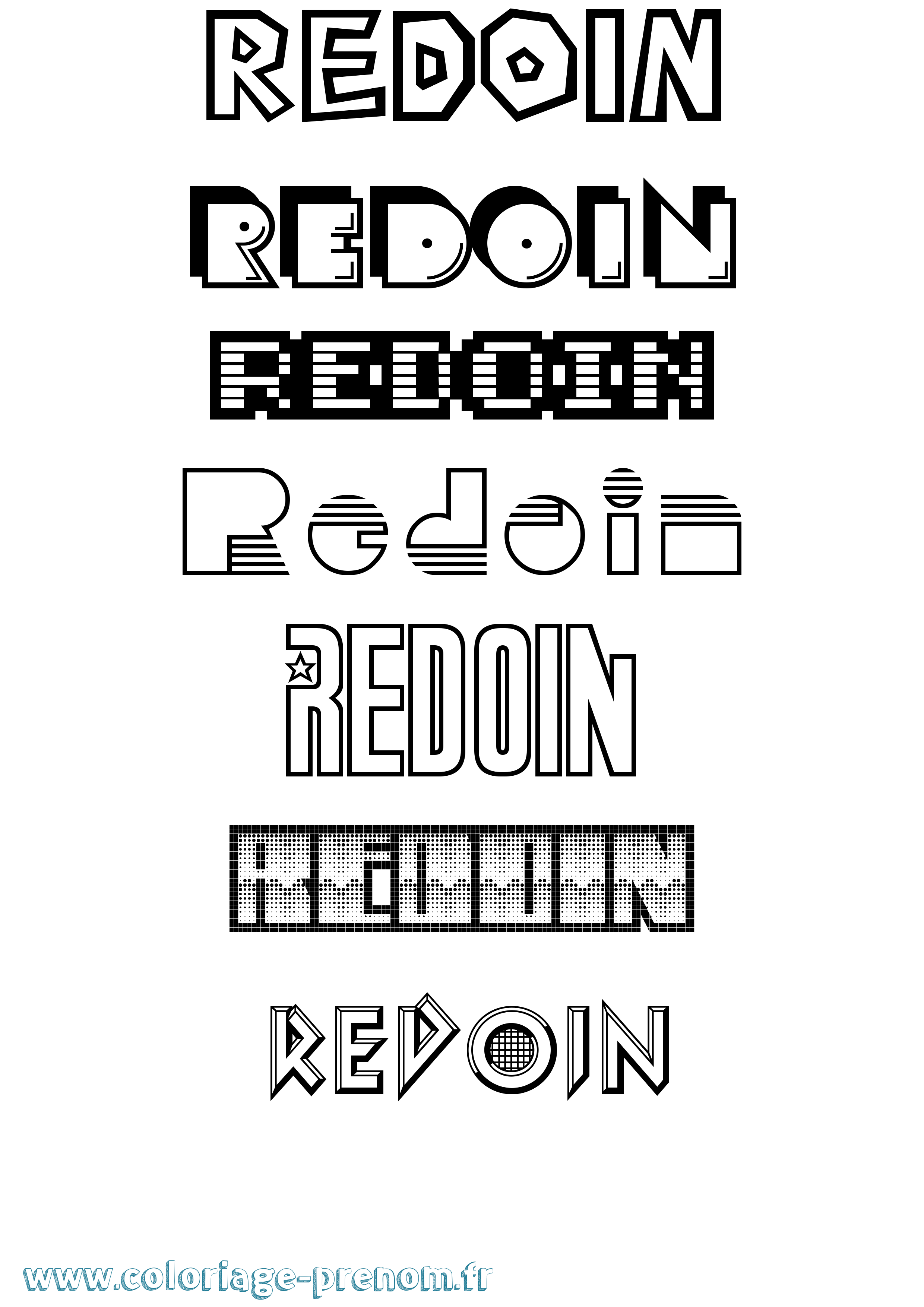 Coloriage Redoin Jeux Vidéos Coloriage prénom Redoin Jeux Vidéos