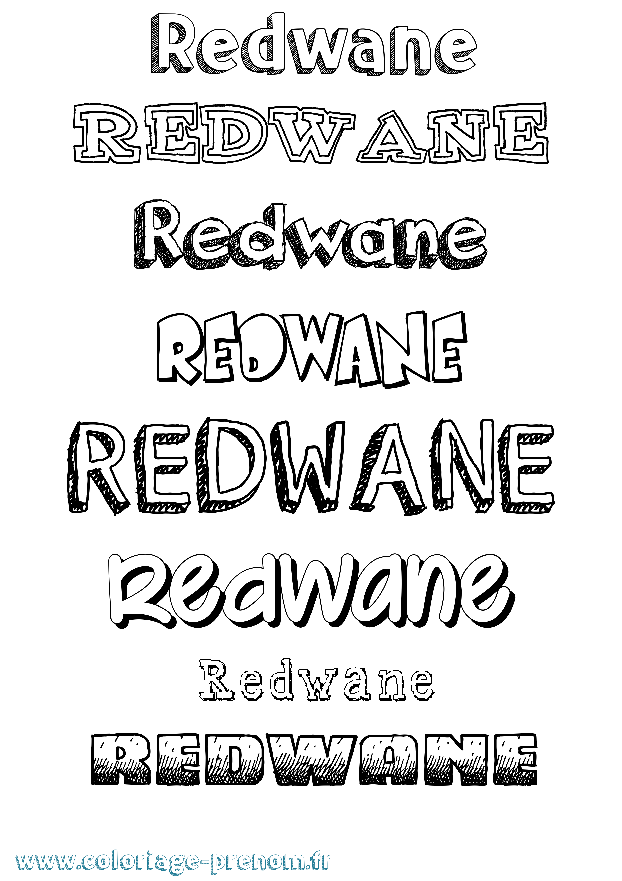 Coloriage Redwane Dessiné Coloriage prénom Redwane Dessiné