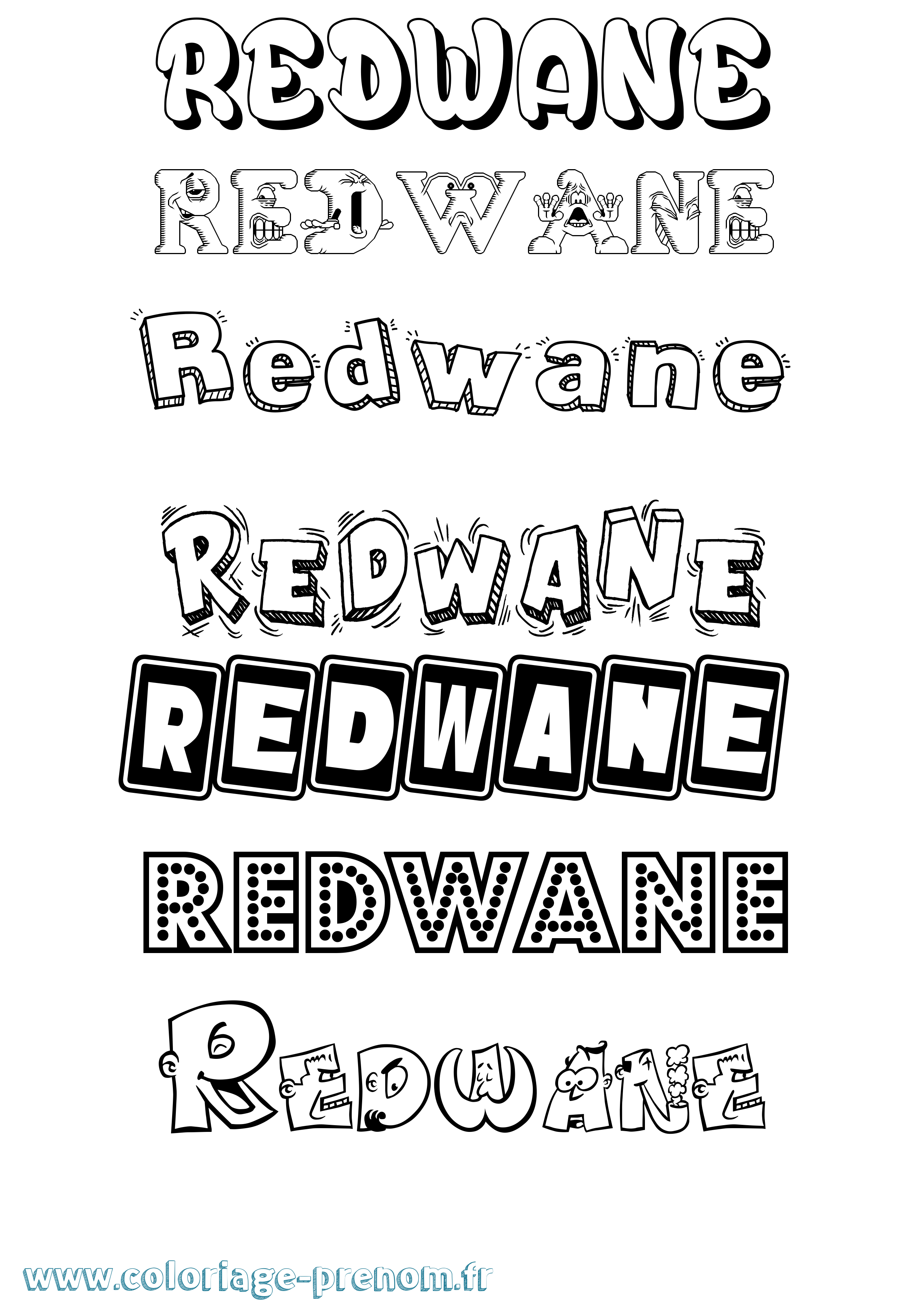 Coloriage Redwane Fun Coloriage prénom Redwane Fun