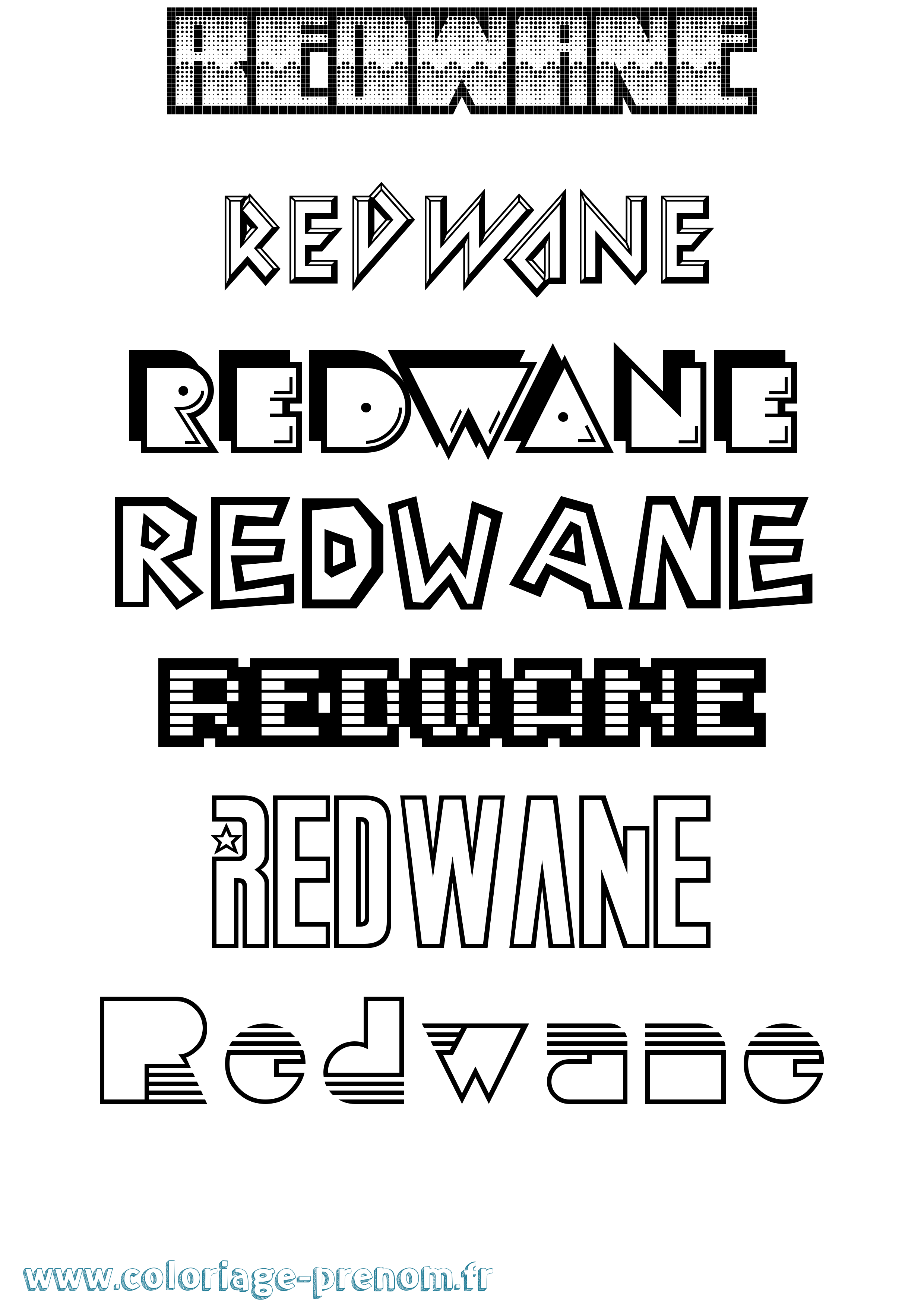 Coloriage Redwane Jeux Vidéos Coloriage prénom Redwane Jeux Vidéos