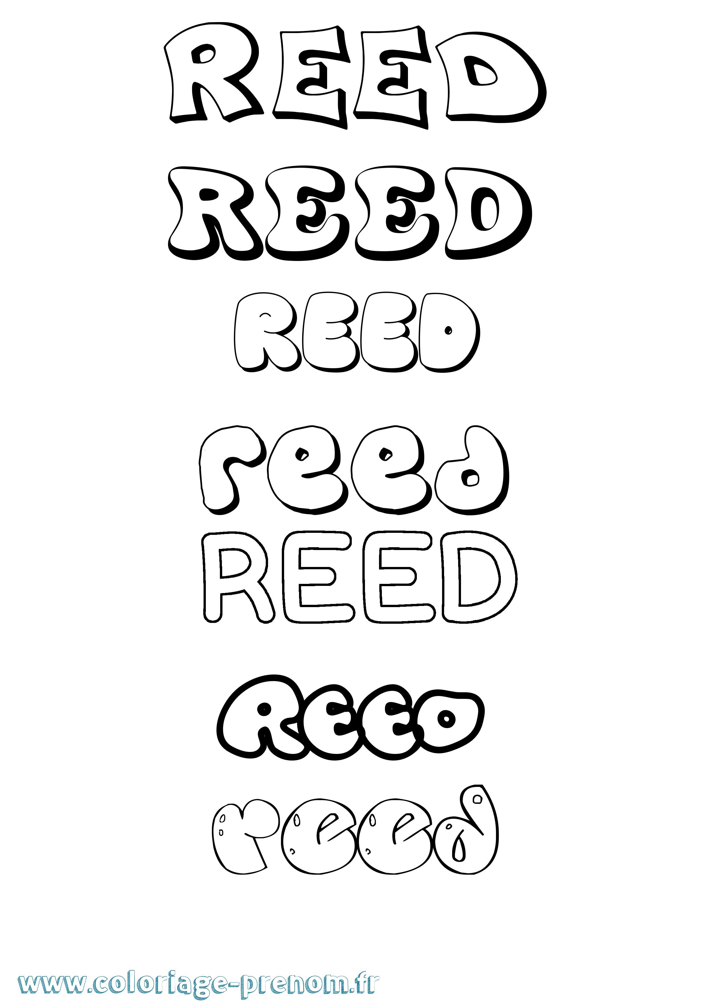 Coloriage Reed Bubble Coloriage prénom Reed Bubble