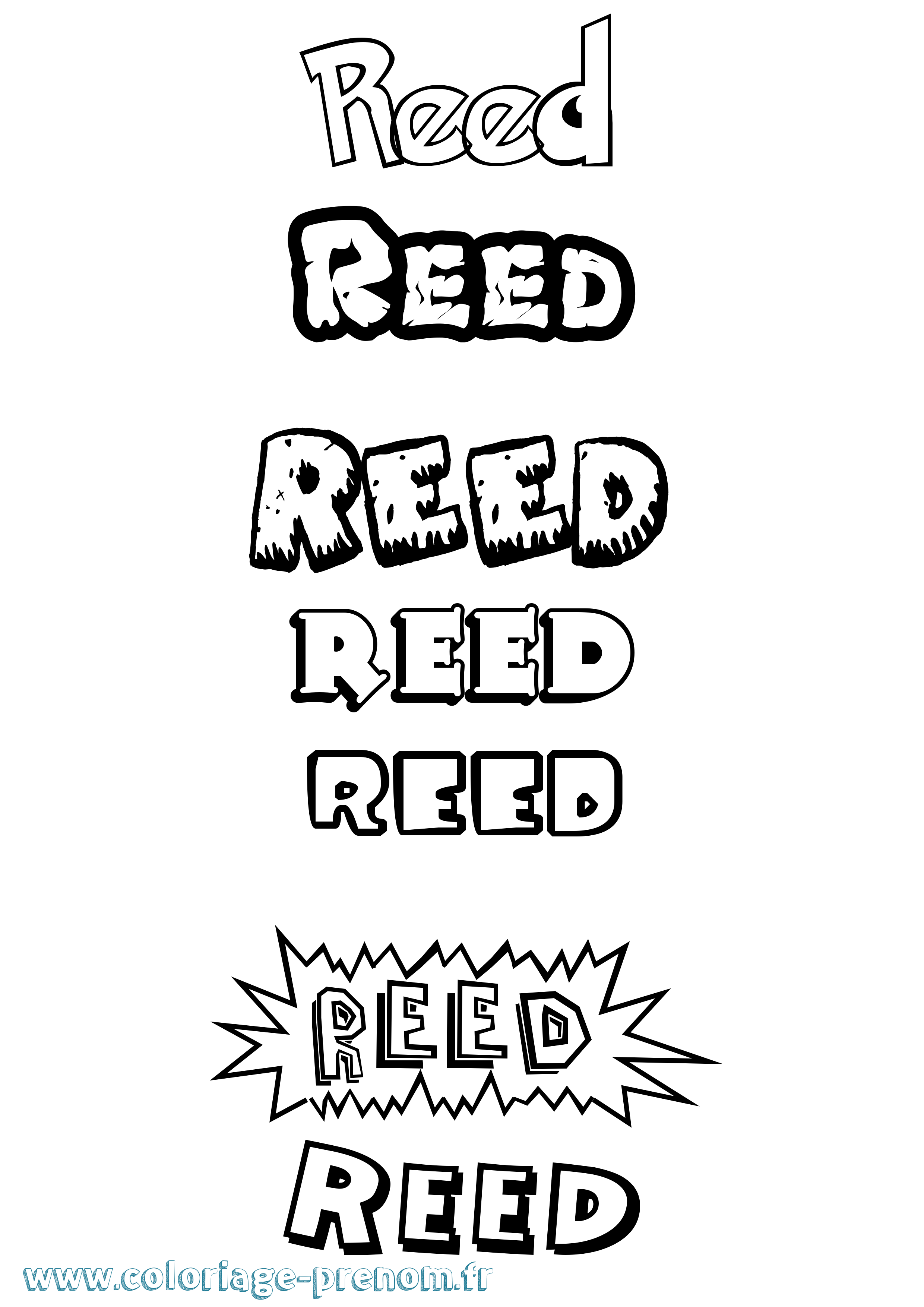 Coloriage Reed Dessin Animé Coloriage prénom Reed Dessin Animé