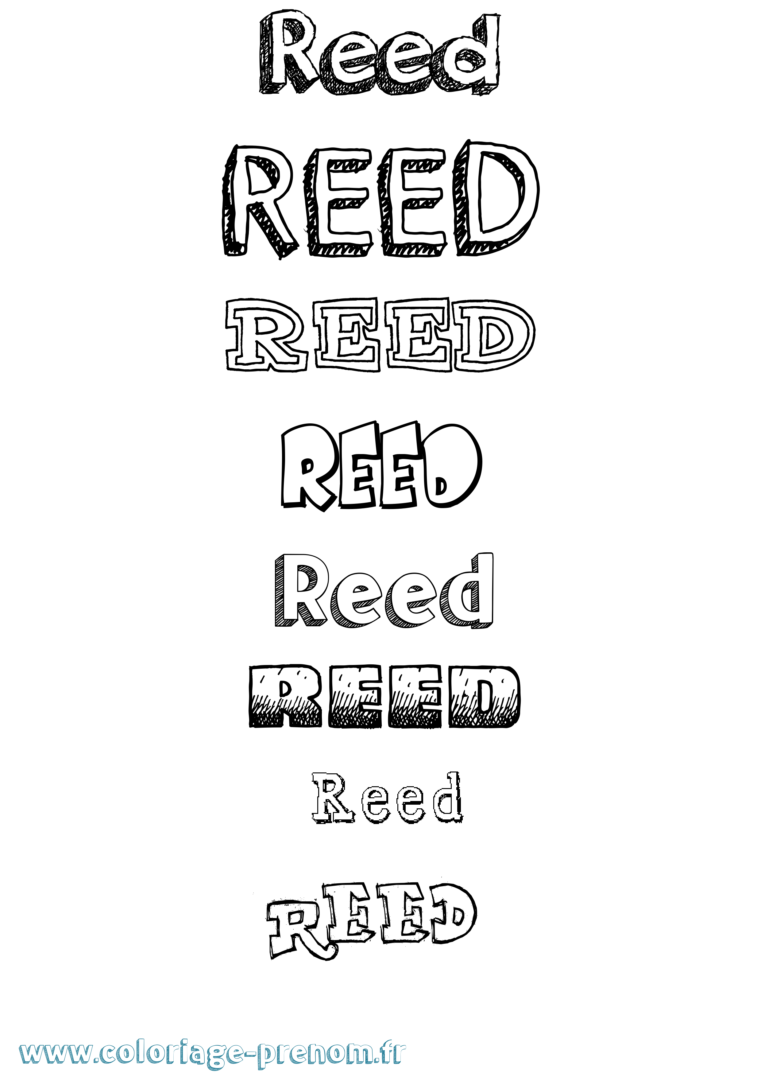 Coloriage Reed Dessiné Coloriage prénom Reed Dessiné
