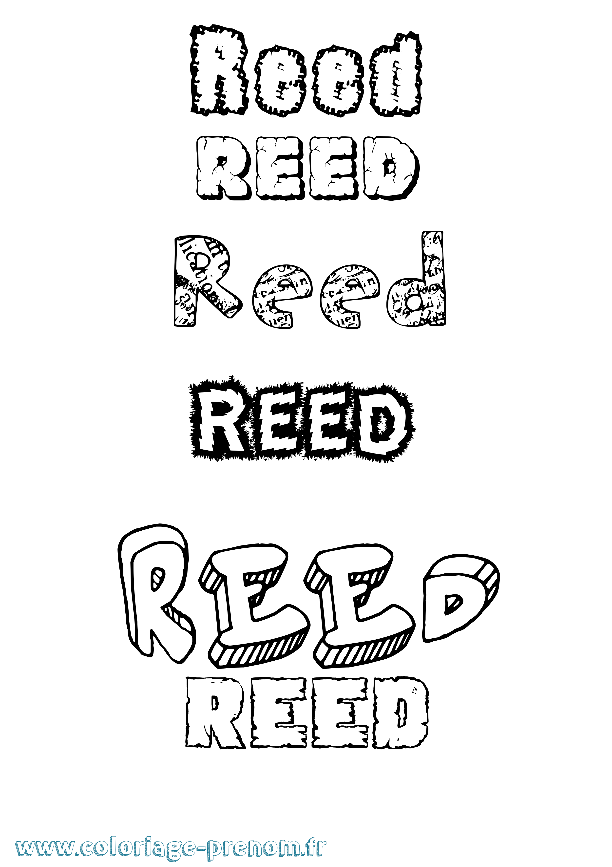 Coloriage Reed Destructuré Coloriage prénom Reed Destructuré