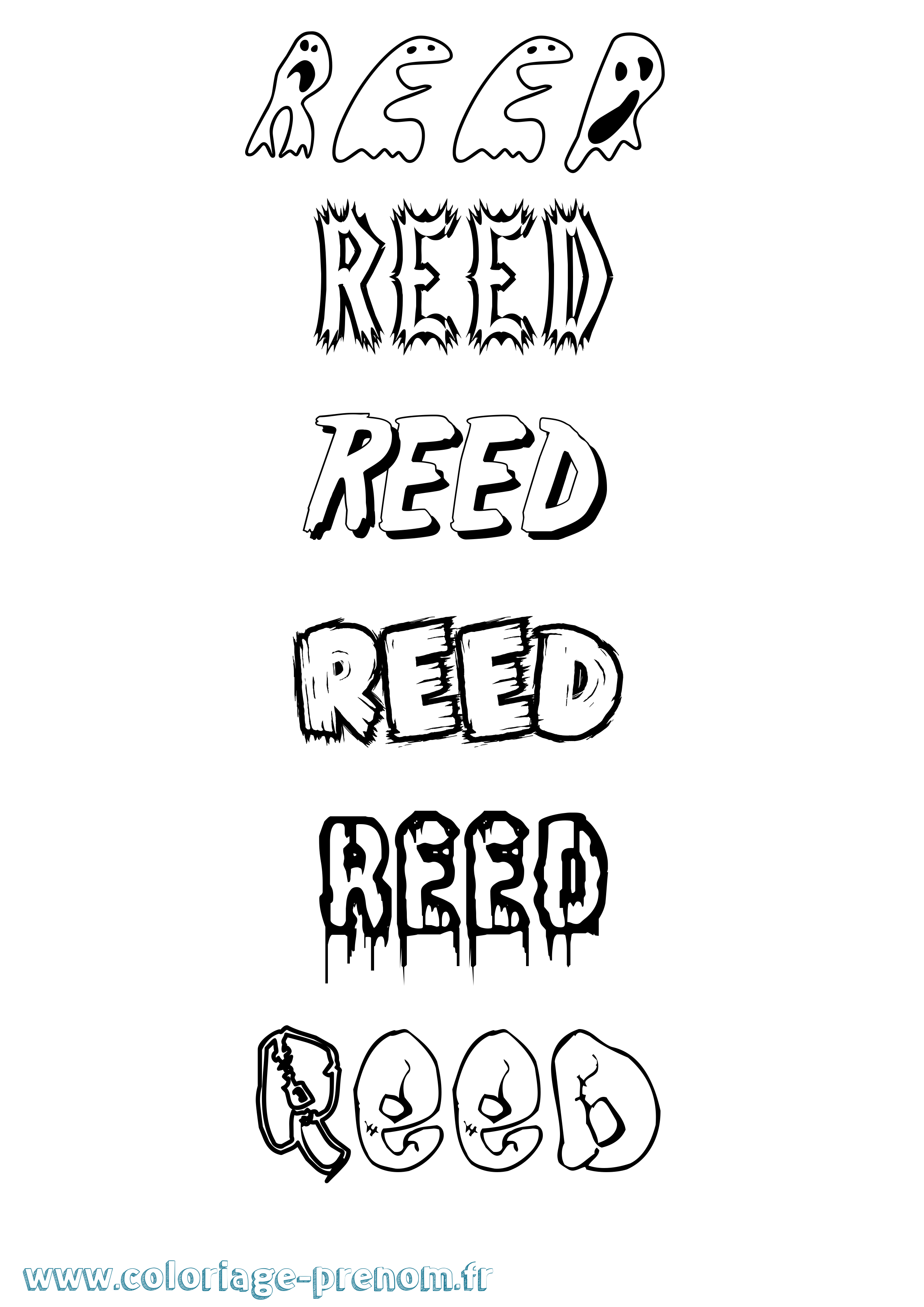 Coloriage Reed Frisson Coloriage prénom Reed Frisson