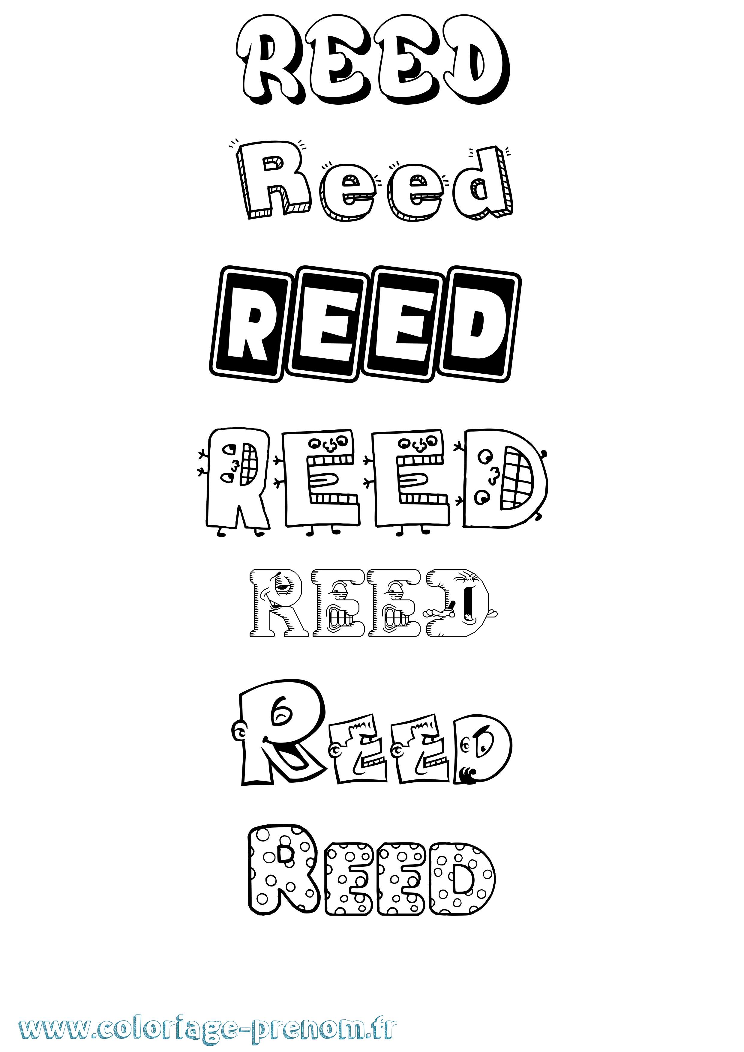 Coloriage Reed Fun Coloriage prénom Reed Fun