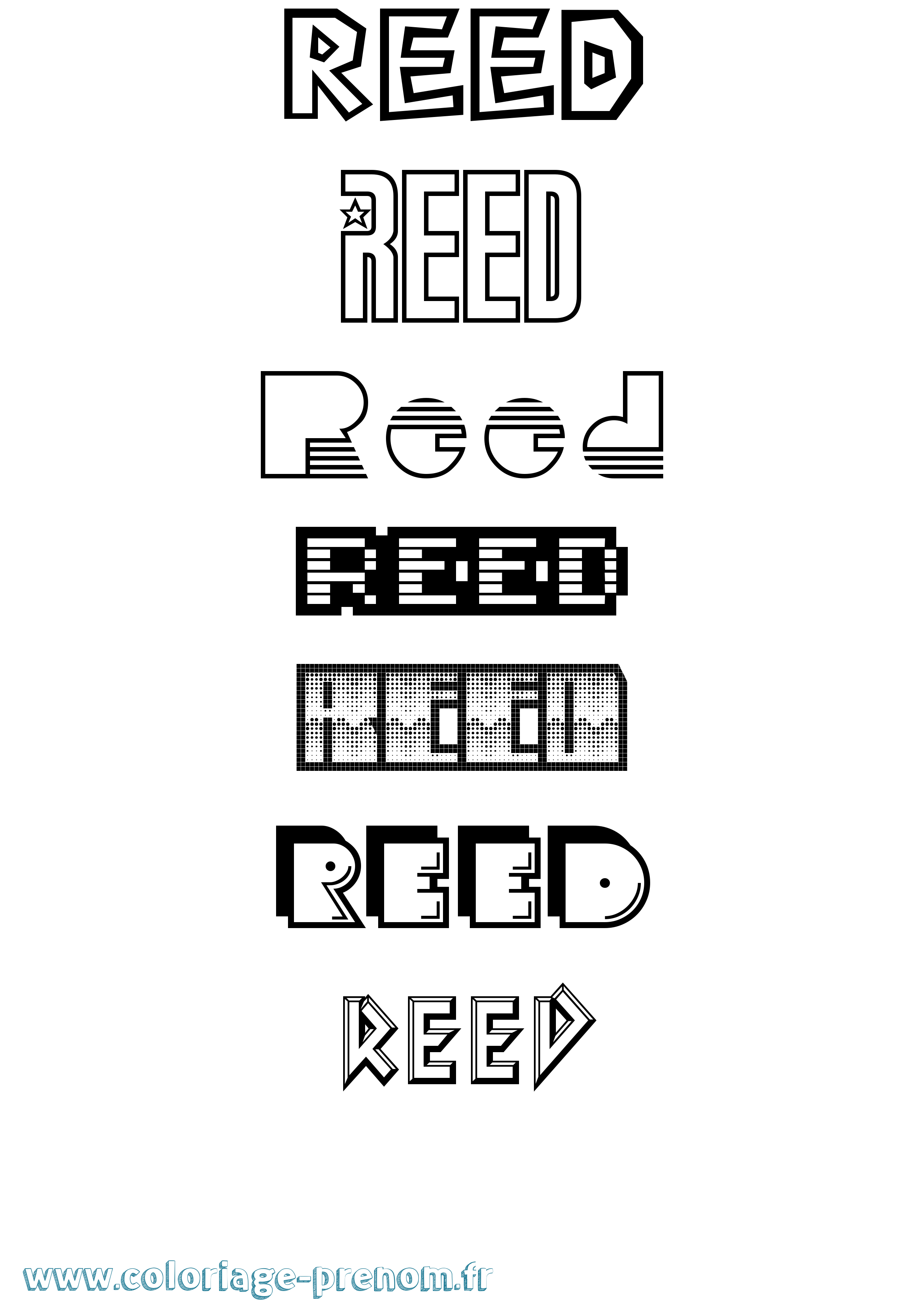 Coloriage Reed Jeux Vidéos Coloriage prénom Reed Jeux Vidéos