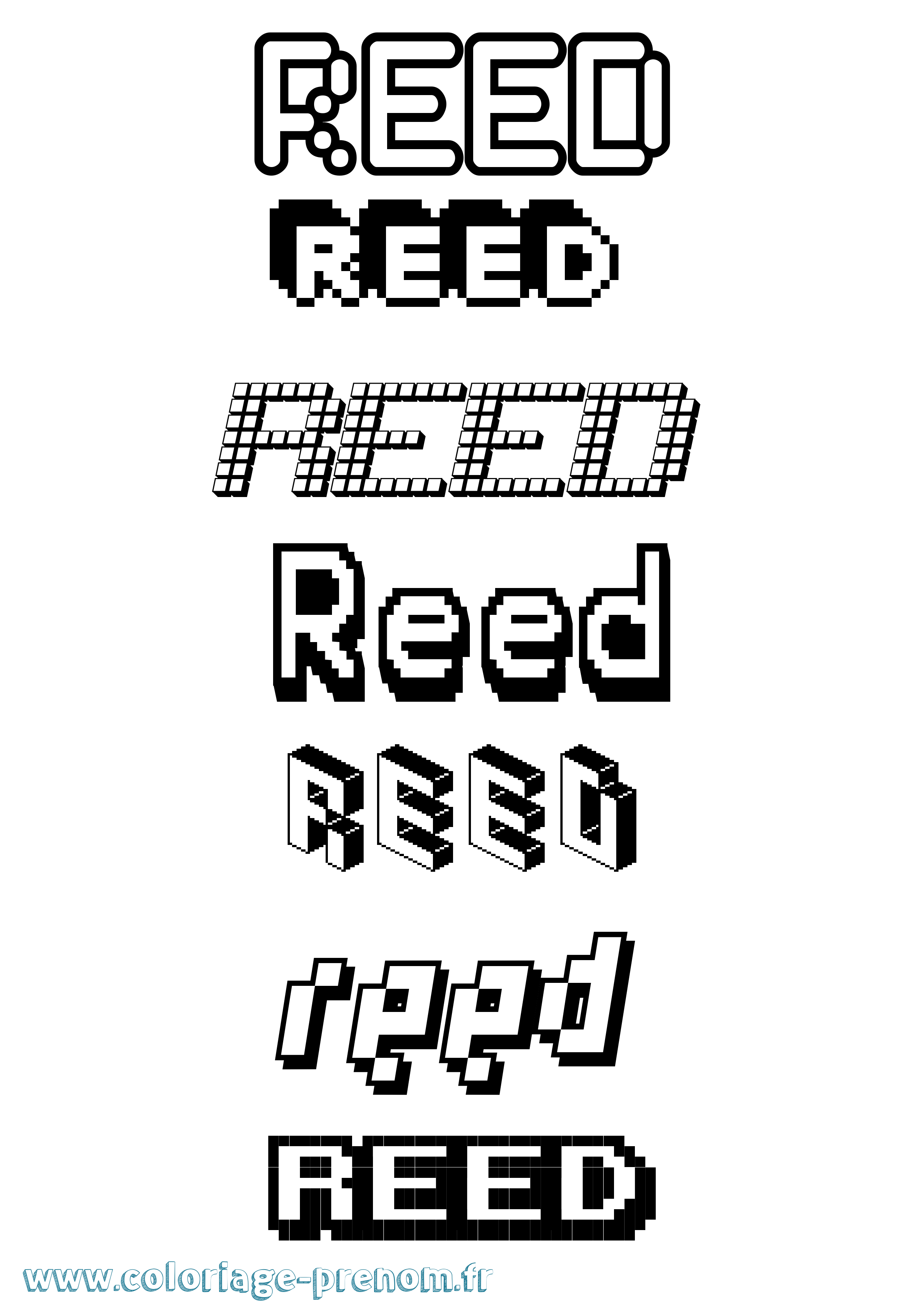 Coloriage Reed Pixel Coloriage prénom Reed Pixel