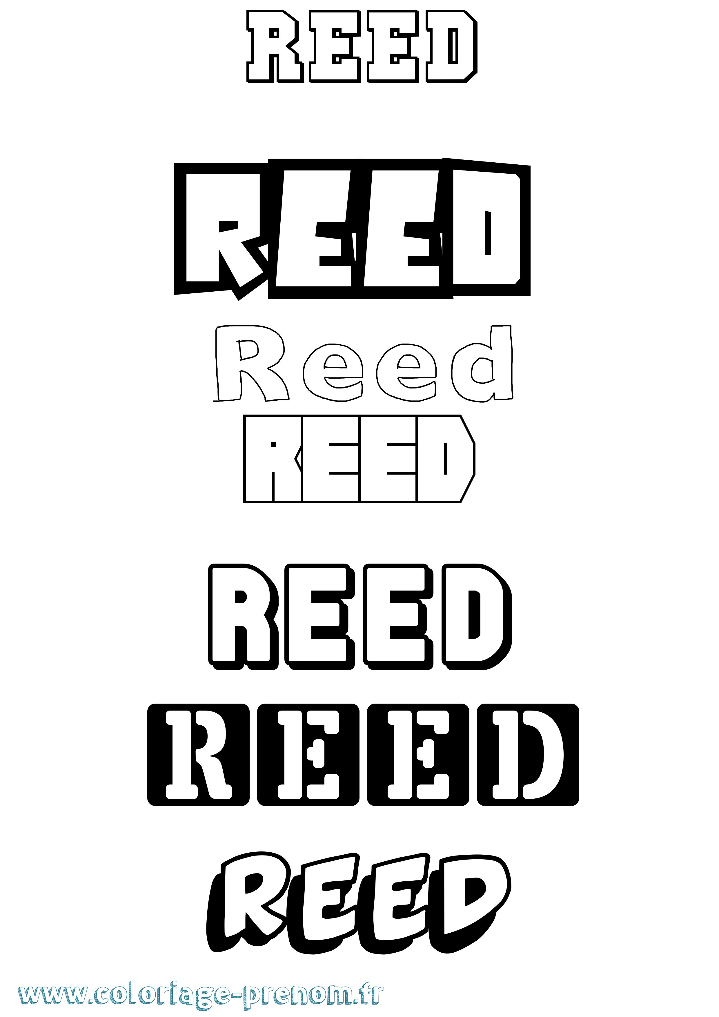 Coloriage Reed Simple Coloriage prénom Reed Simple