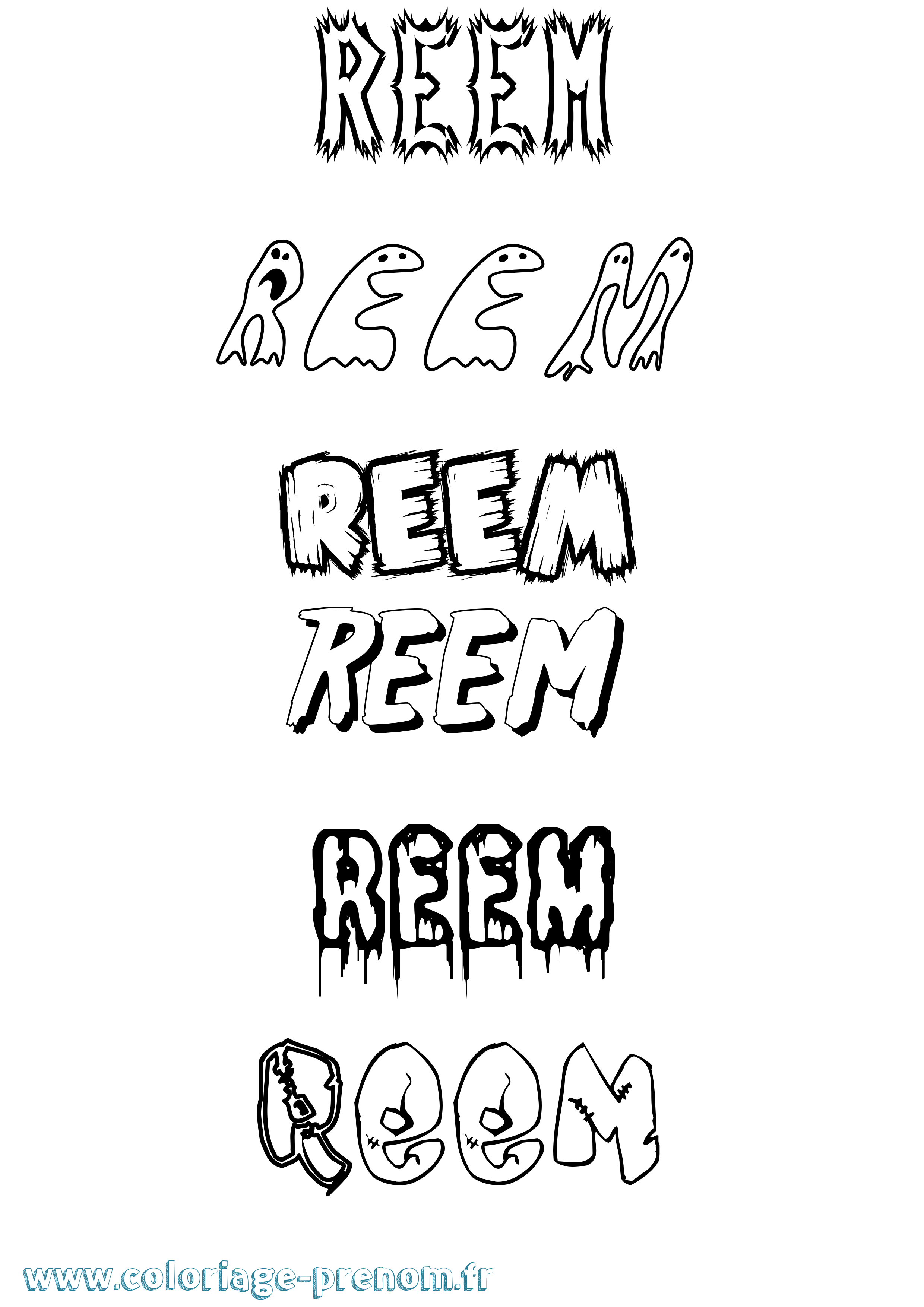 Coloriage Reem Frisson Coloriage prénom Reem Frisson