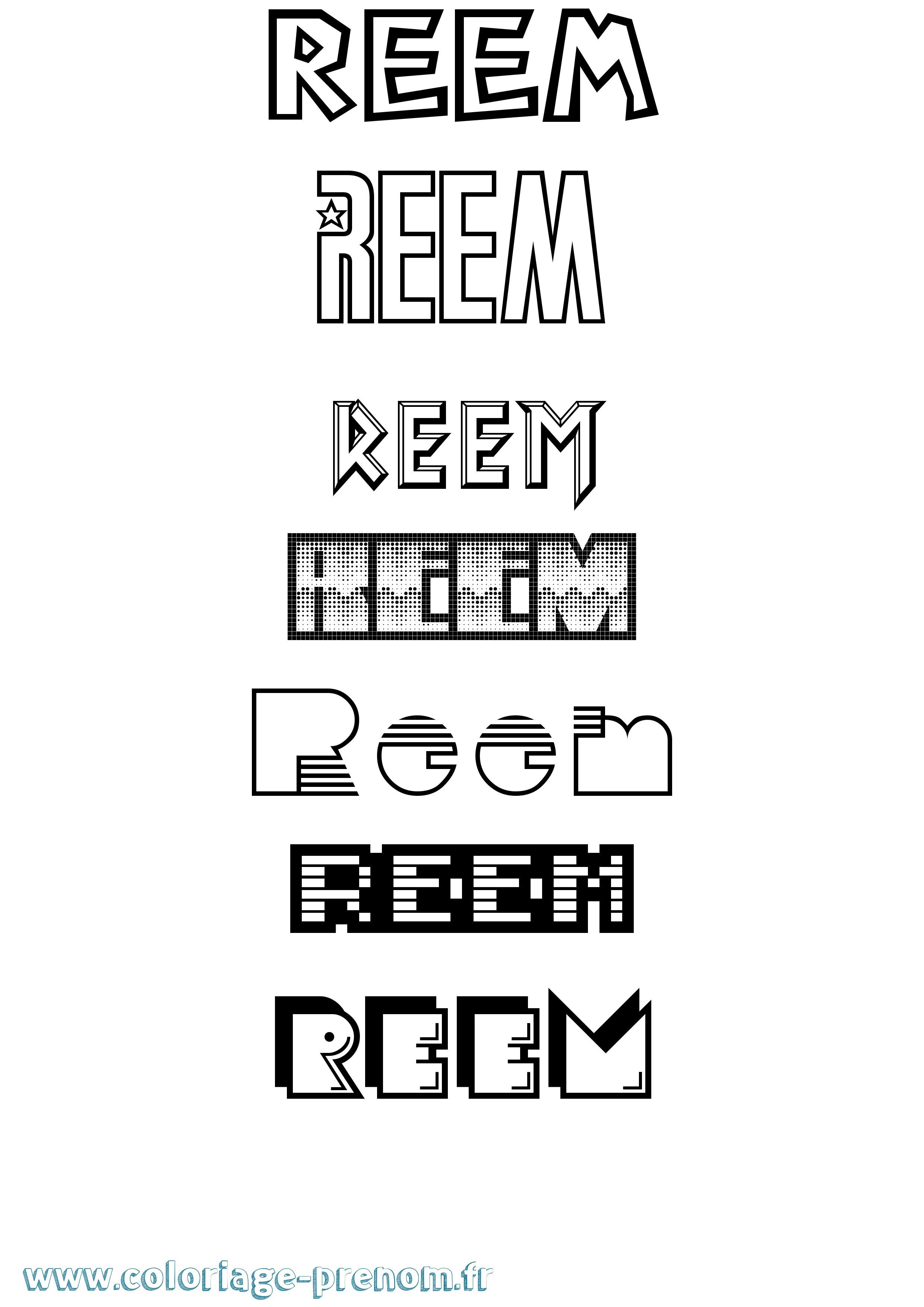Coloriage Reem Jeux Vidéos Coloriage prénom Reem Jeux Vidéos