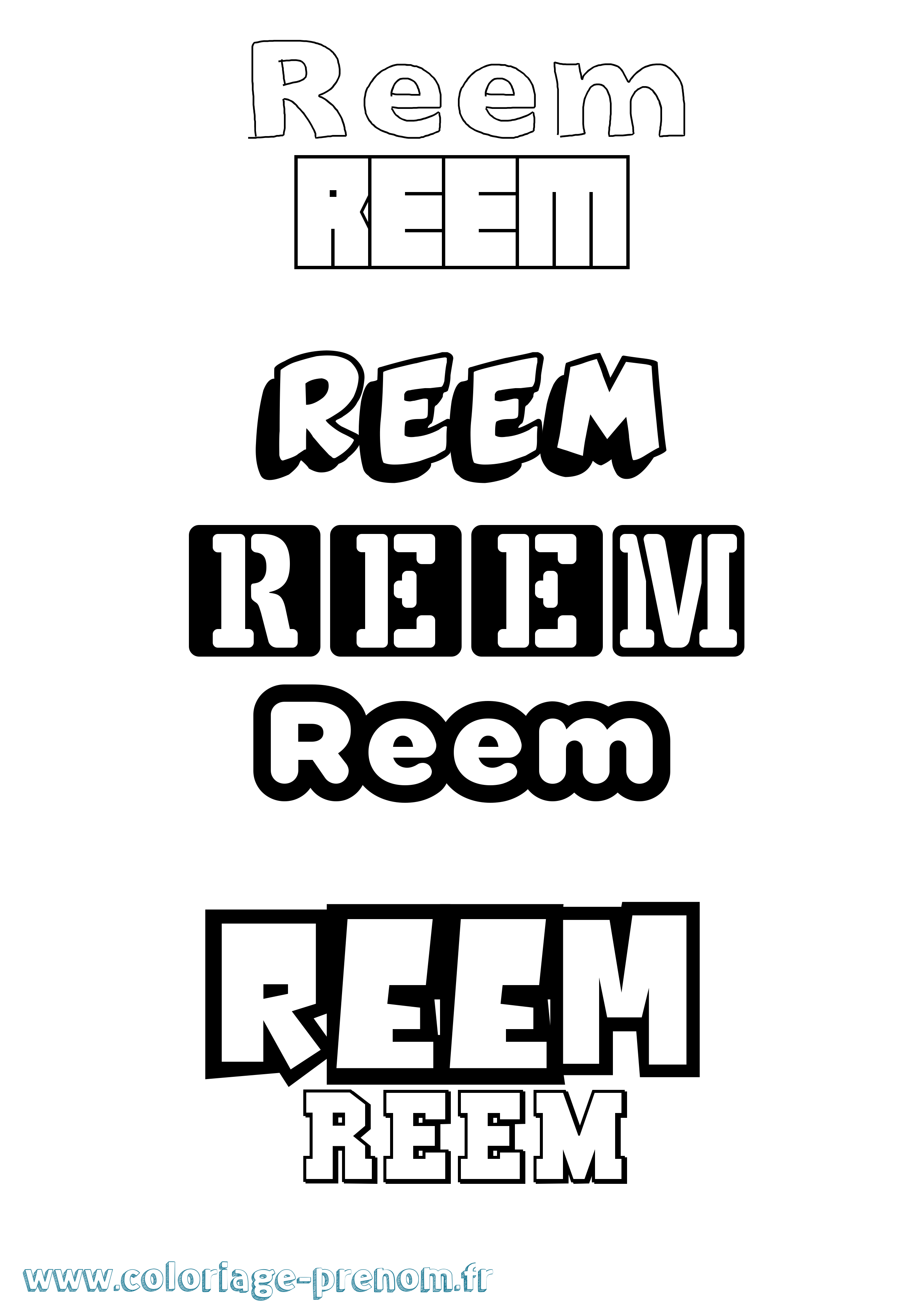 Coloriage Reem Simple Coloriage prénom Reem Simple