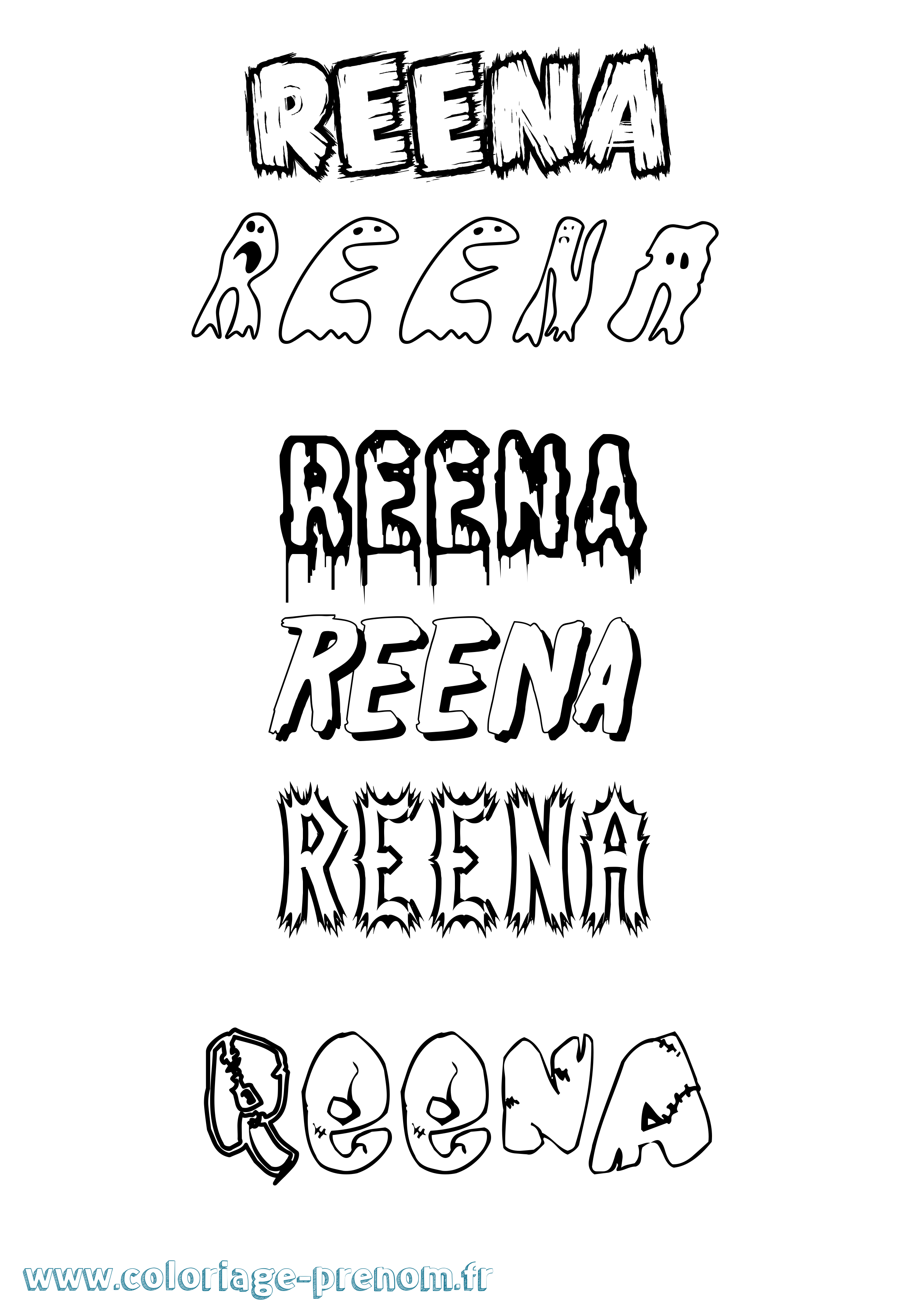 Coloriage Reena Frisson Coloriage prénom Reena Frisson
