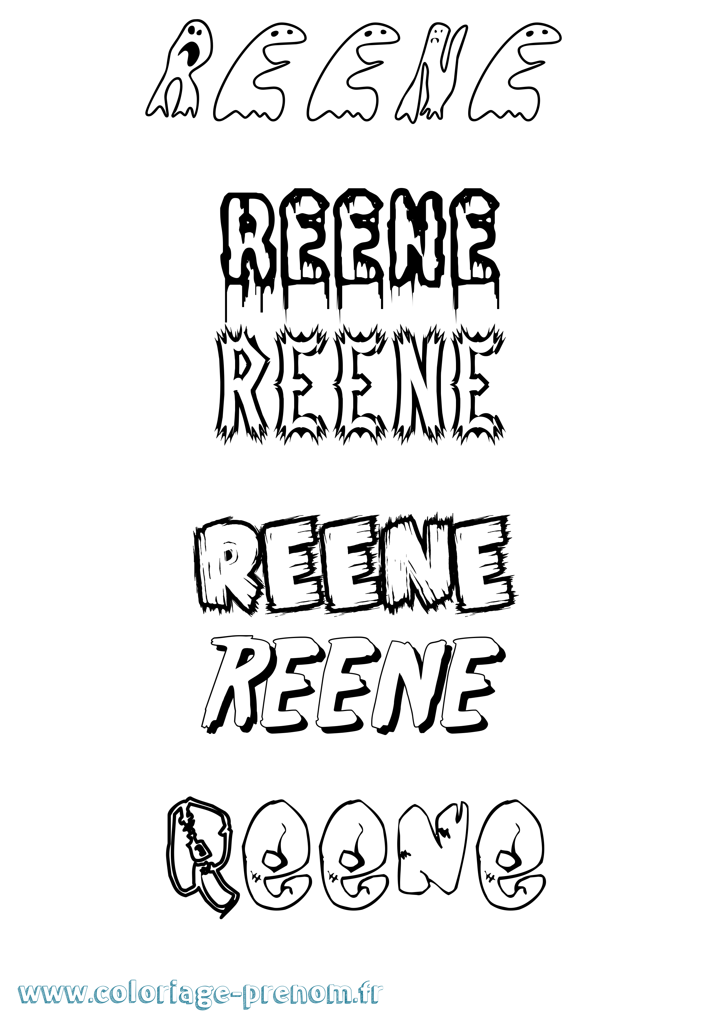 Coloriage Reene Frisson Coloriage prénom Reene Frisson