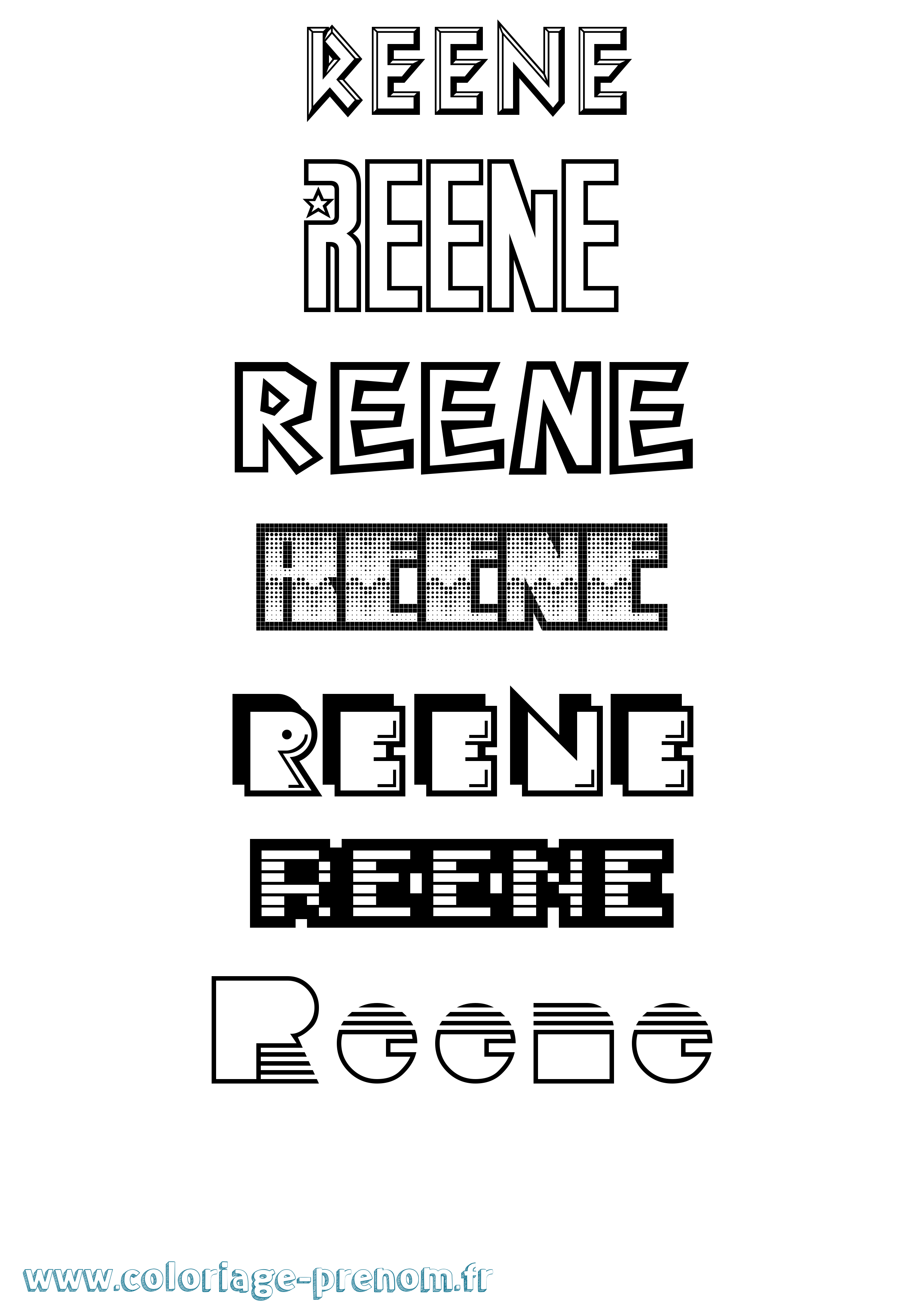 Coloriage Reene Jeux Vidéos Coloriage prénom Reene Jeux Vidéos