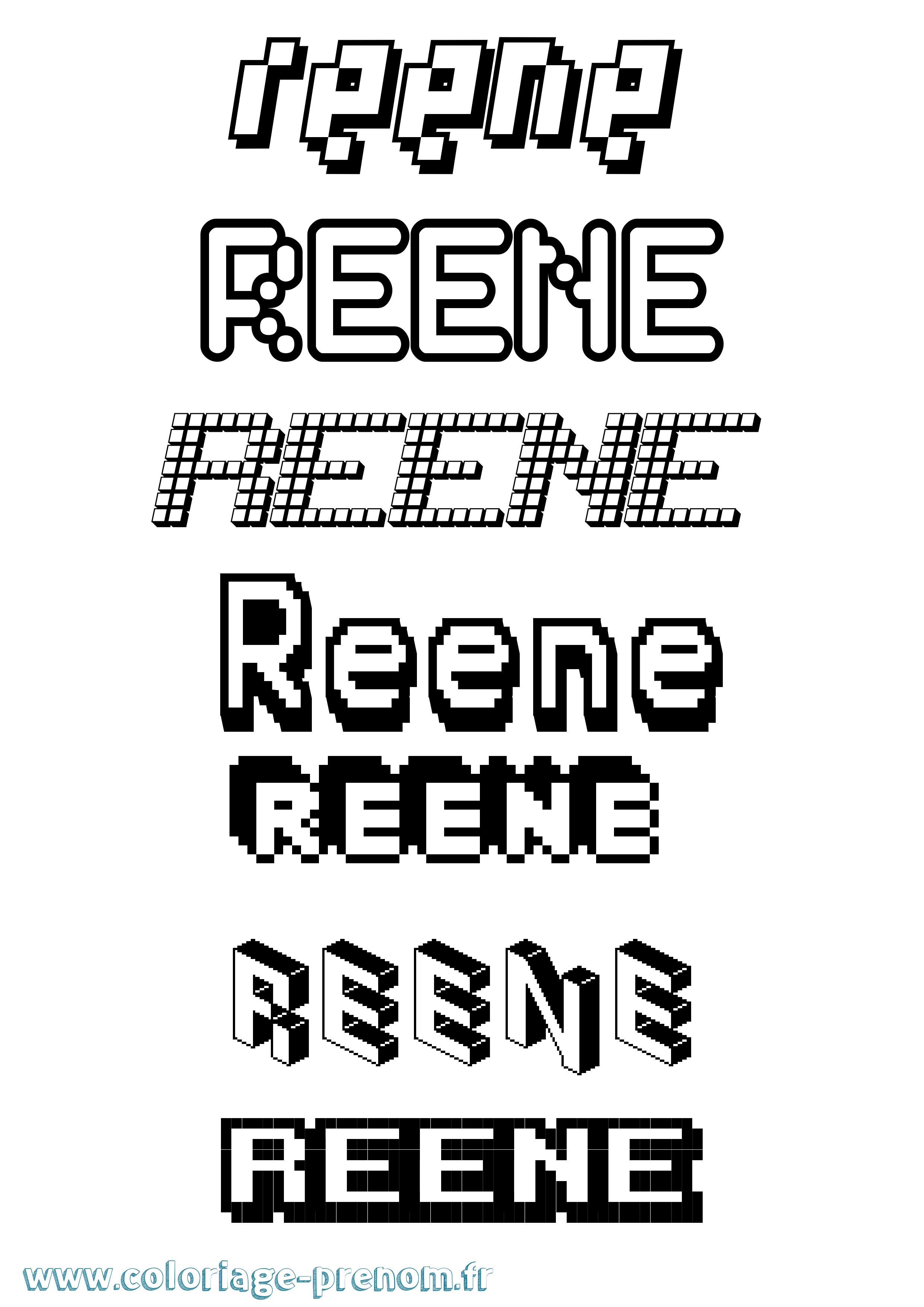 Coloriage Reene Pixel Coloriage prénom Reene Pixel