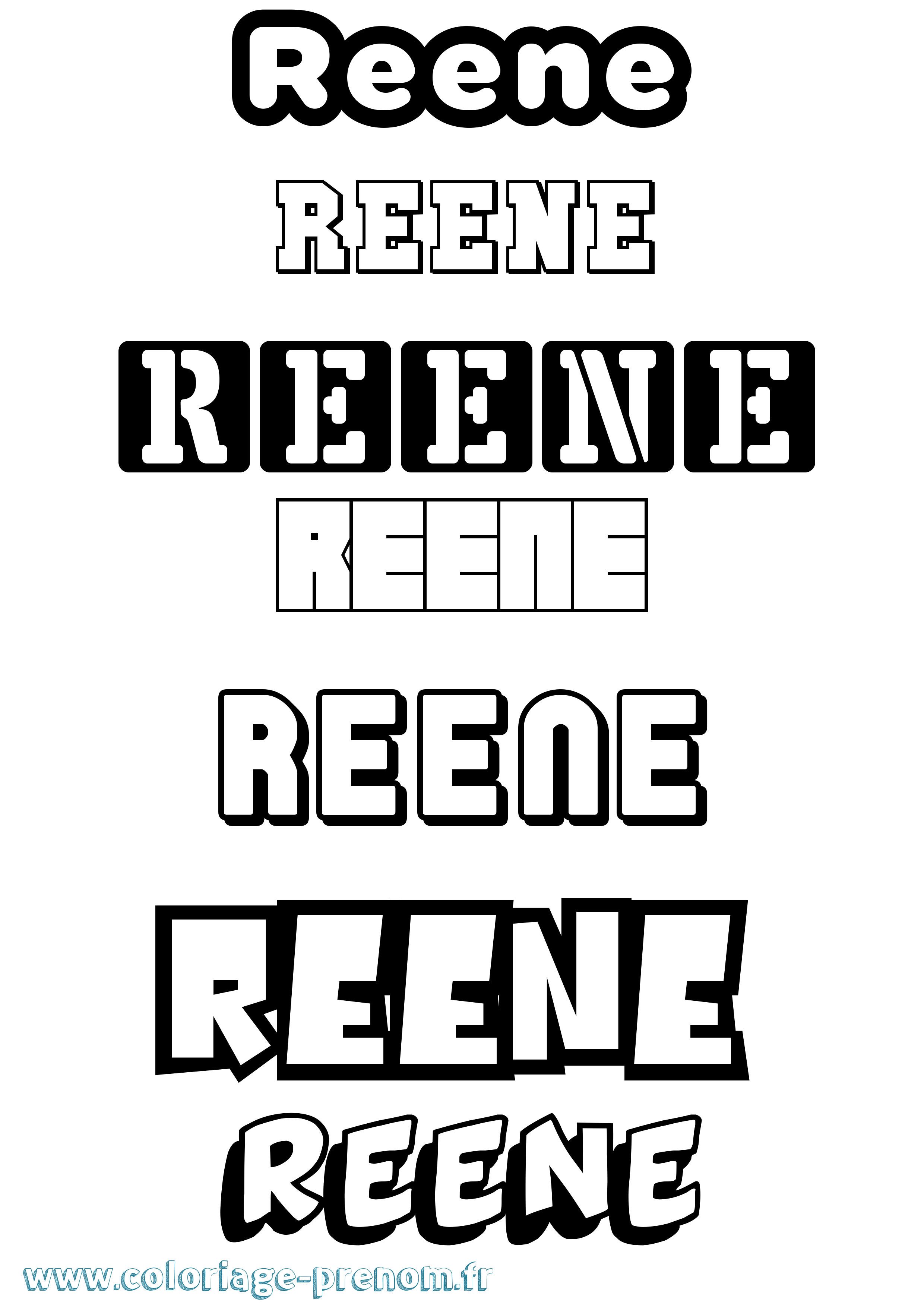 Coloriage Reene Simple Coloriage prénom Reene Simple