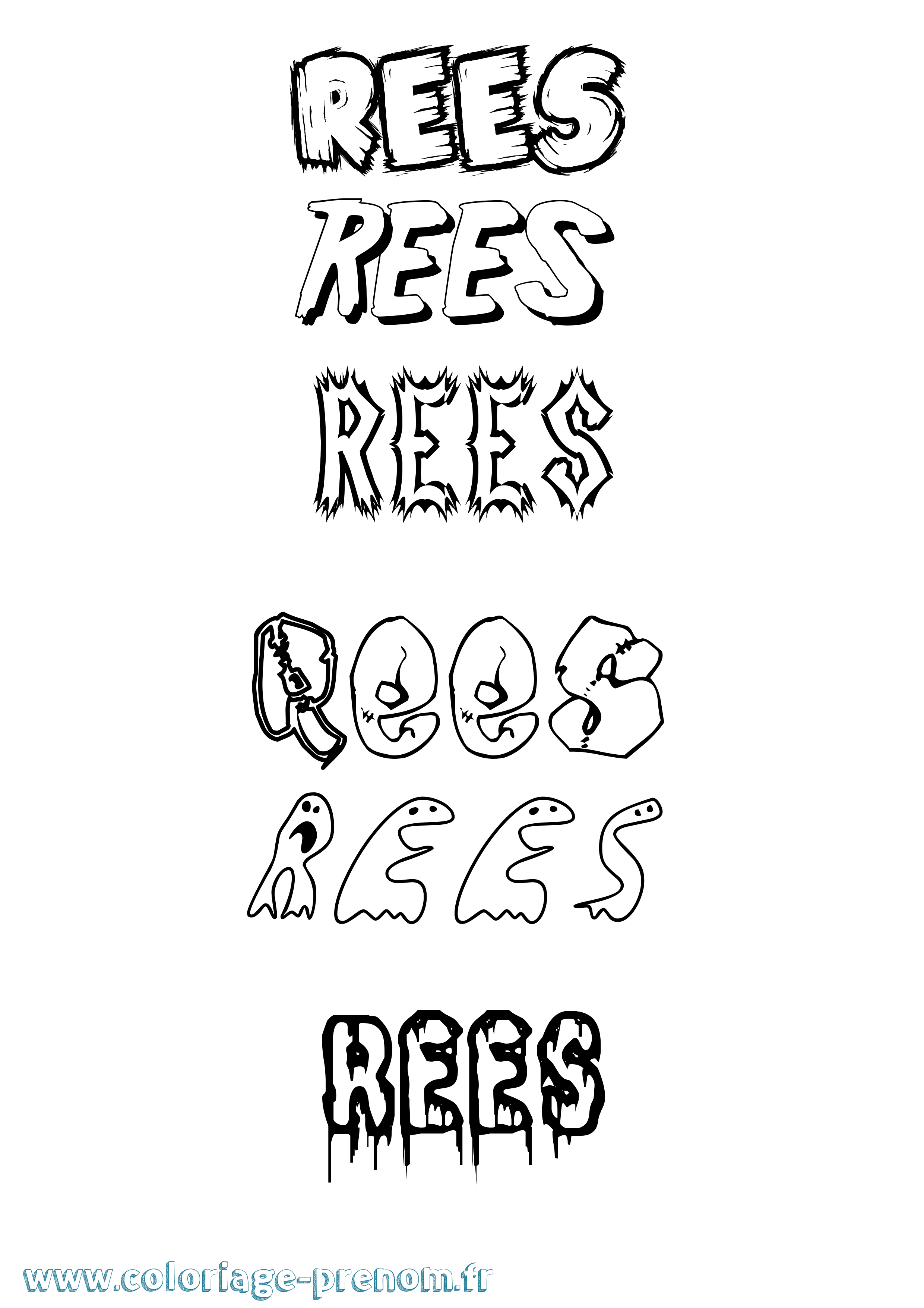 Coloriage Rees Frisson Coloriage prénom Rees Frisson