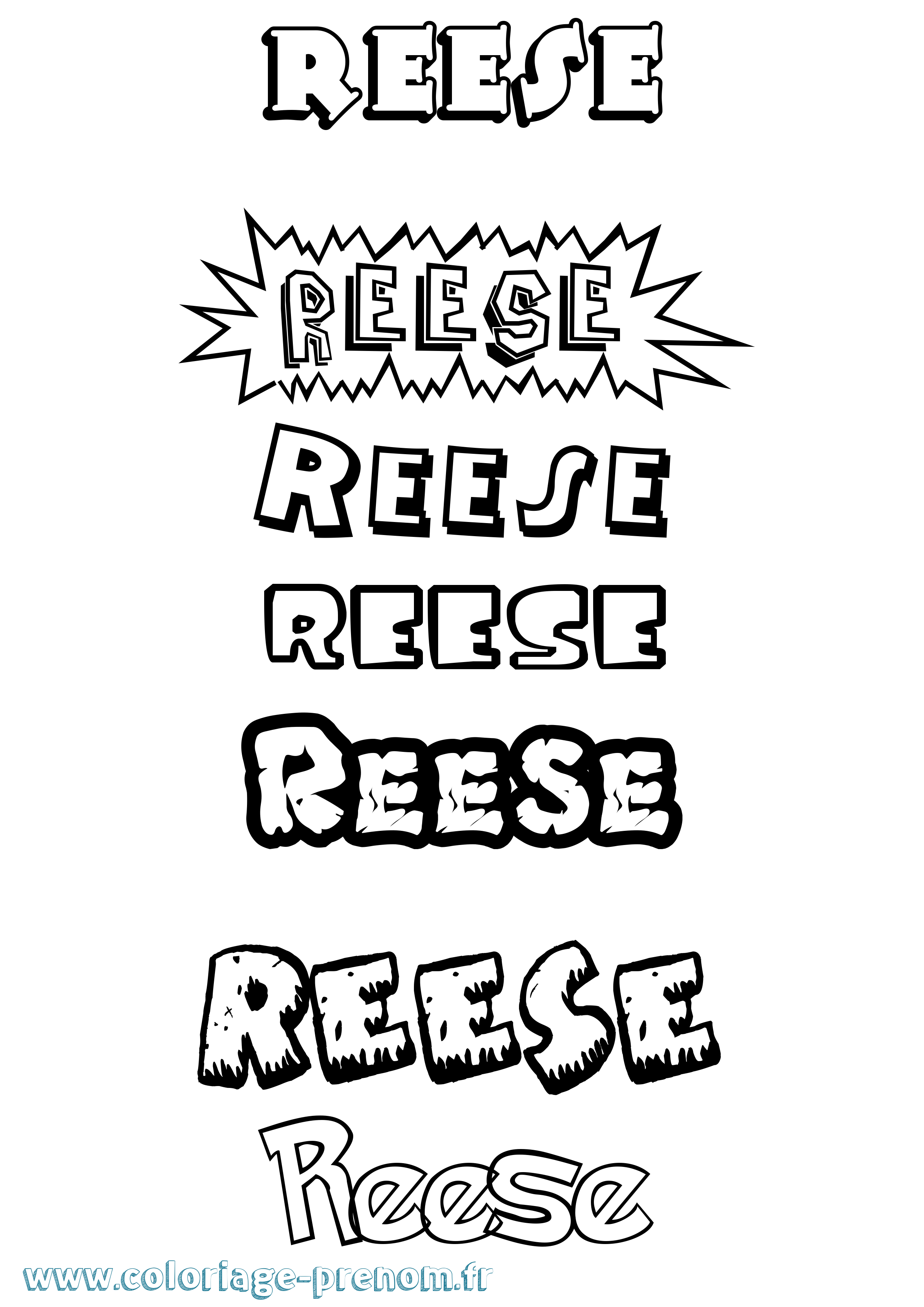 Coloriage Reese Dessin Animé Coloriage prénom Reese Dessin Animé