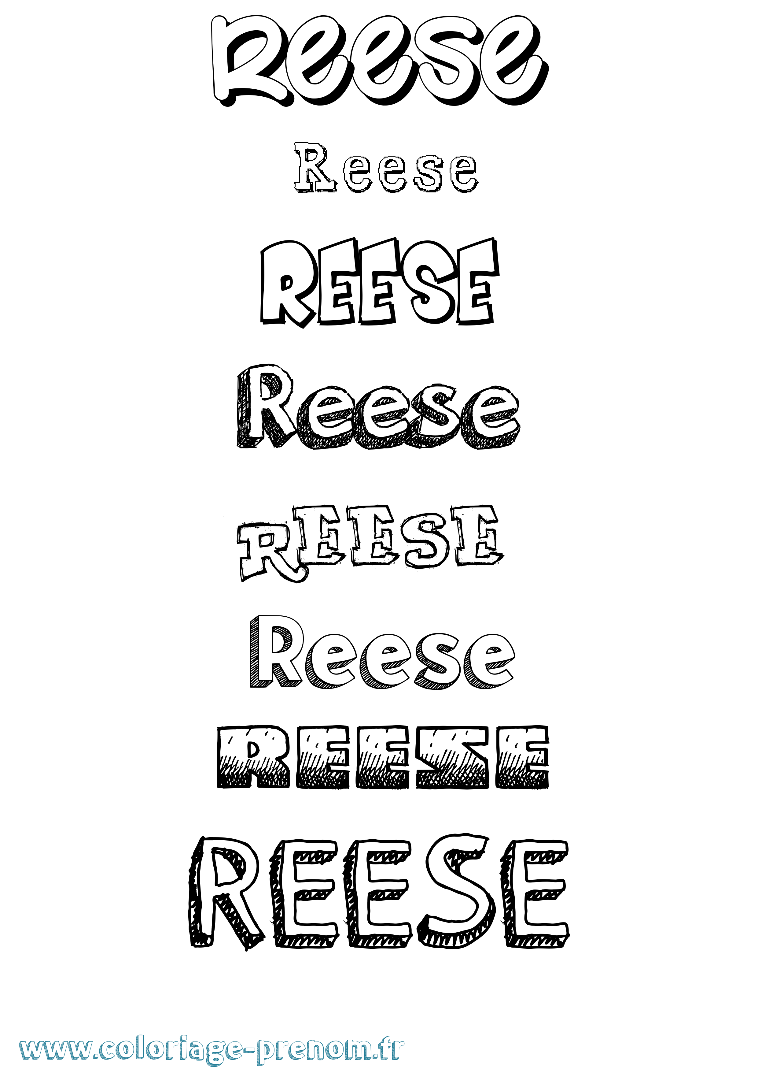 Coloriage Reese Dessiné Coloriage prénom Reese Dessiné