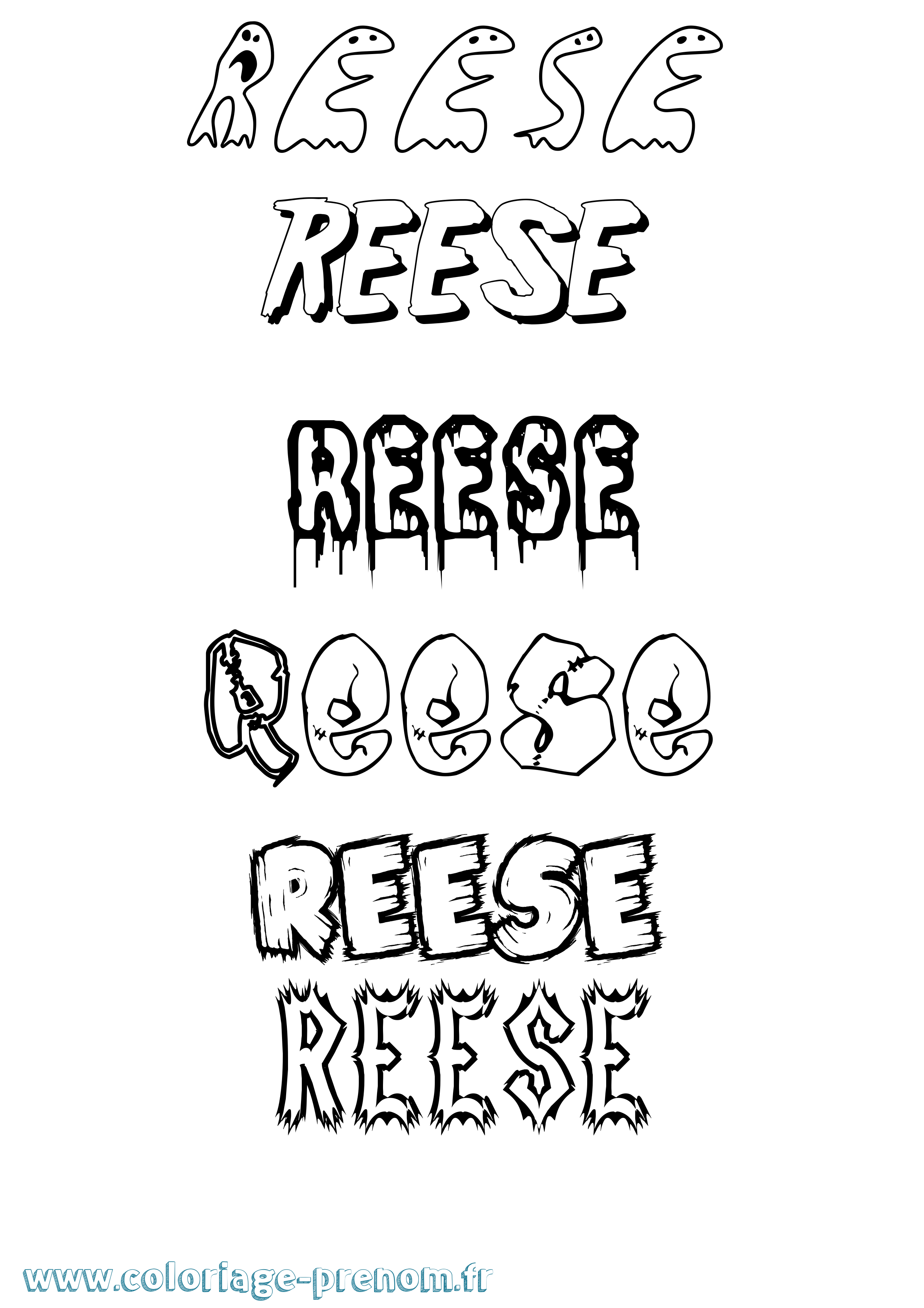 Coloriage Reese Frisson Coloriage prénom Reese Frisson