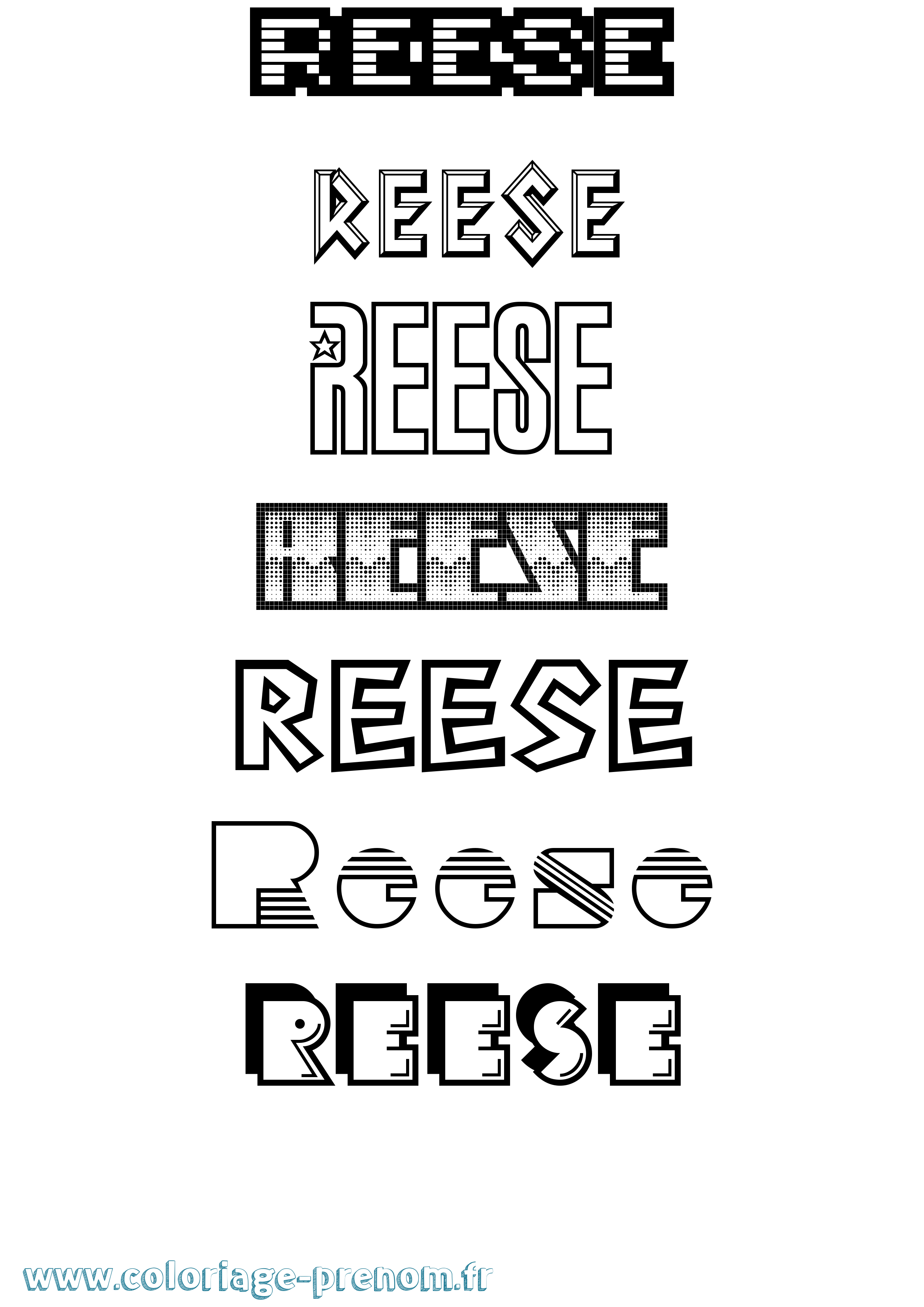 Coloriage Reese Jeux Vidéos Coloriage prénom Reese Jeux Vidéos