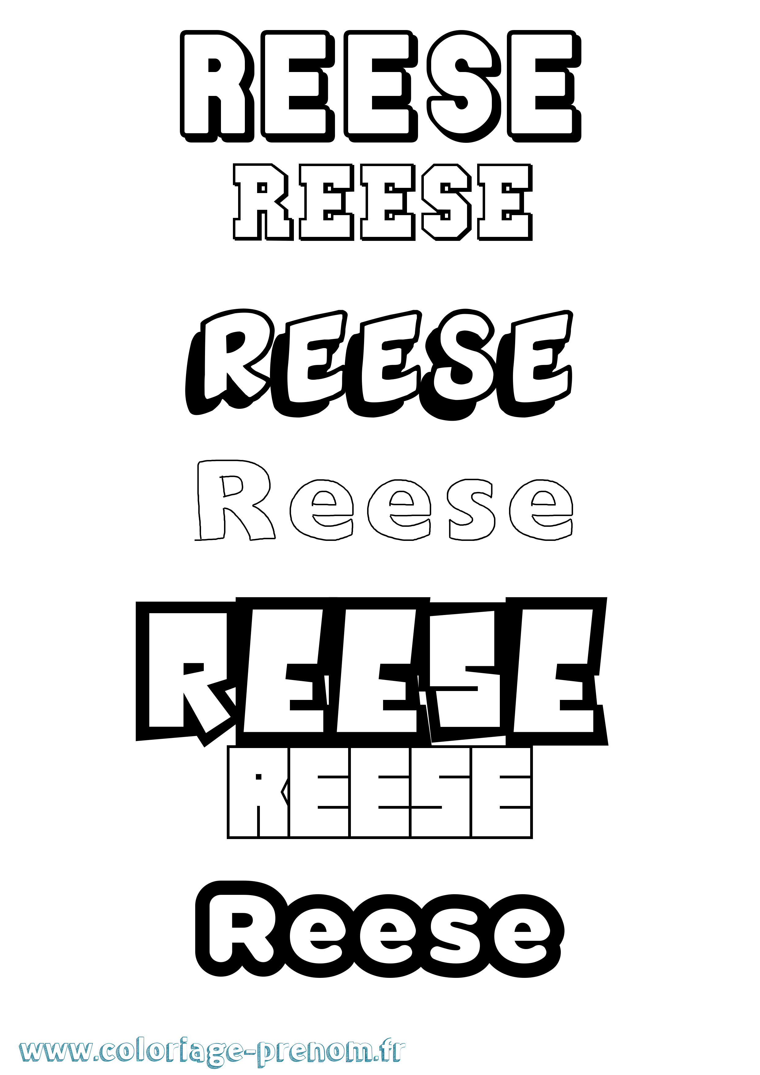 Coloriage Reese Simple Coloriage prénom Reese Simple