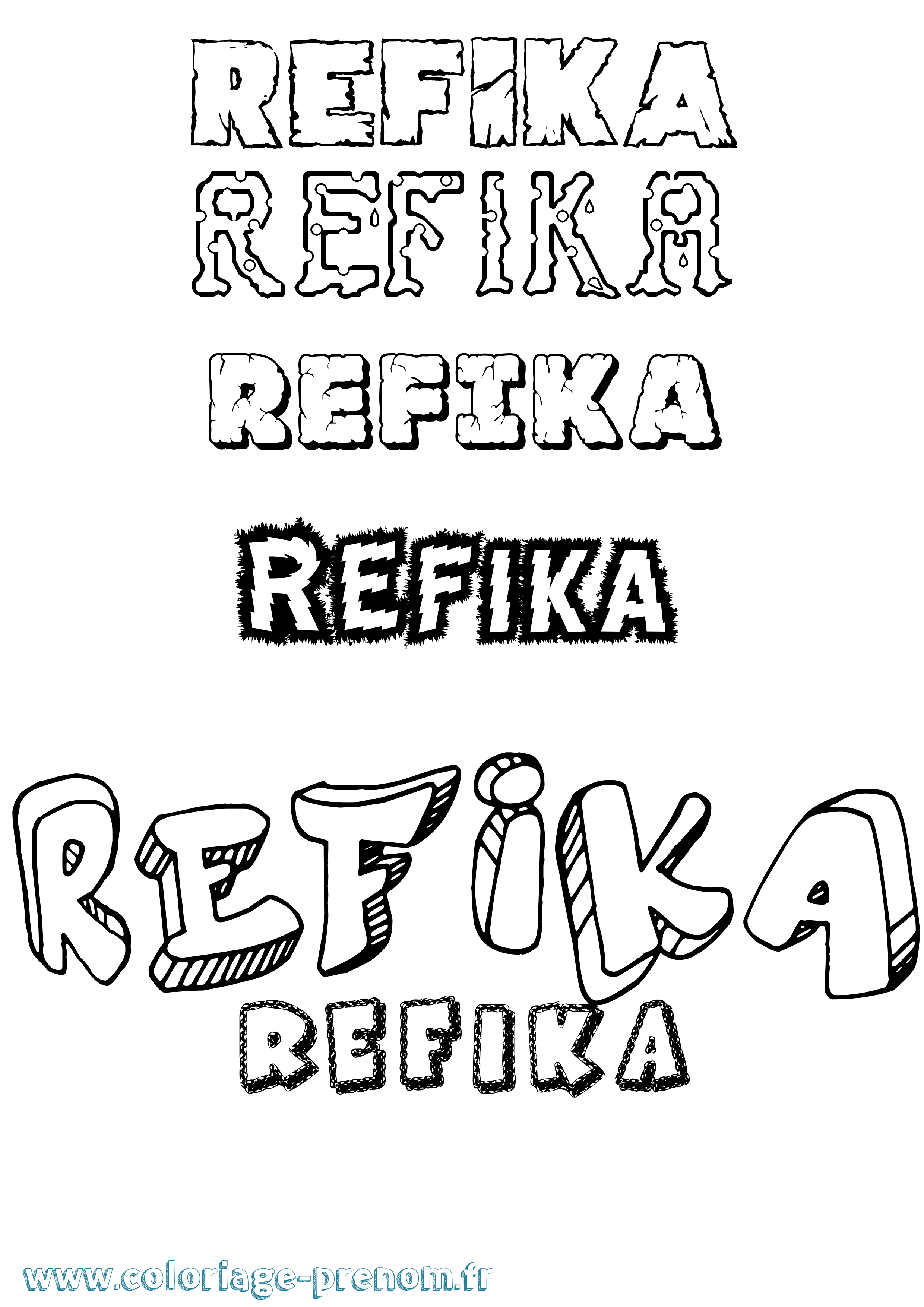 Coloriage Refika Destructuré Coloriage prénom Refika Destructuré