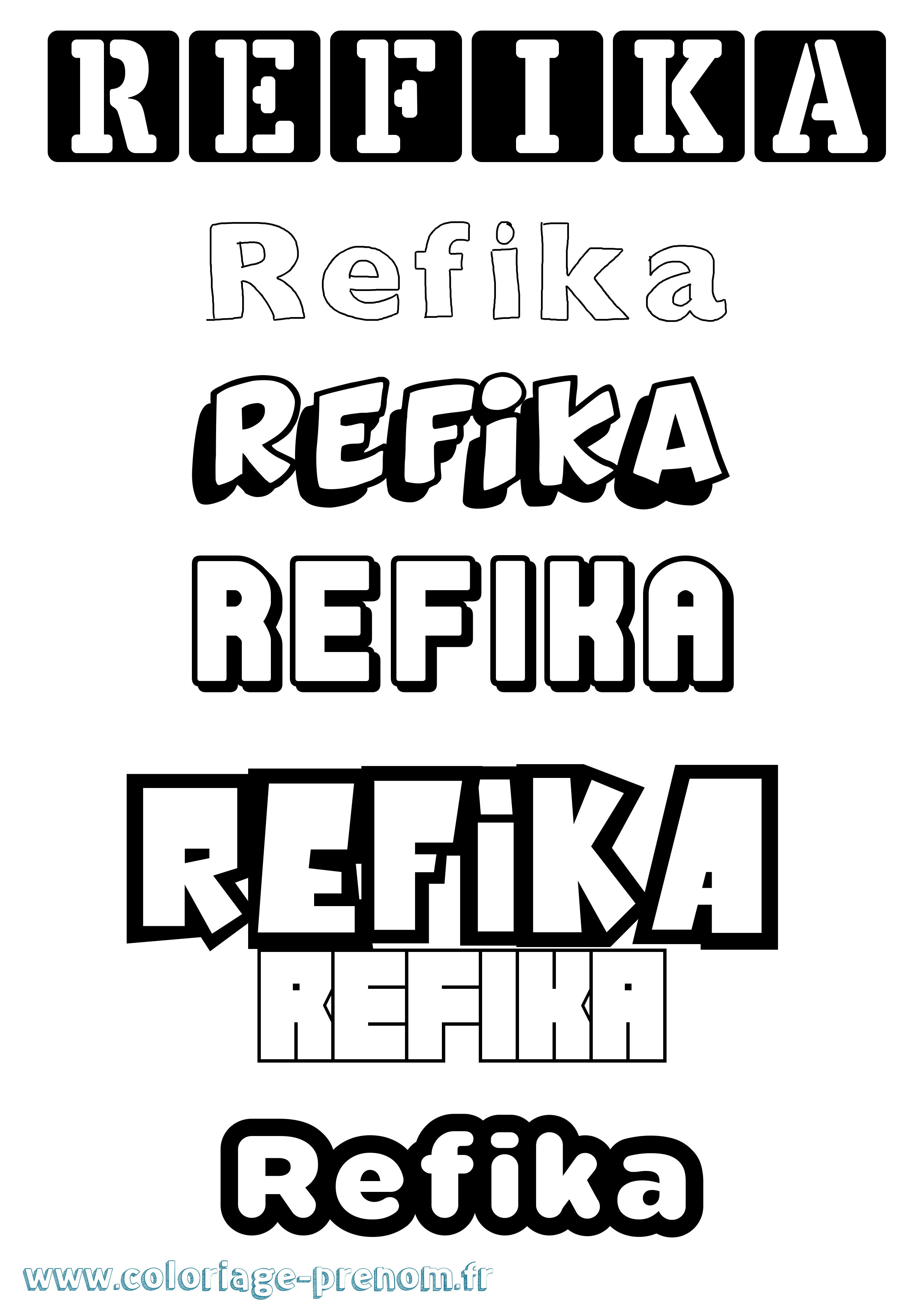 Coloriage Refika Simple Coloriage prénom Refika Simple