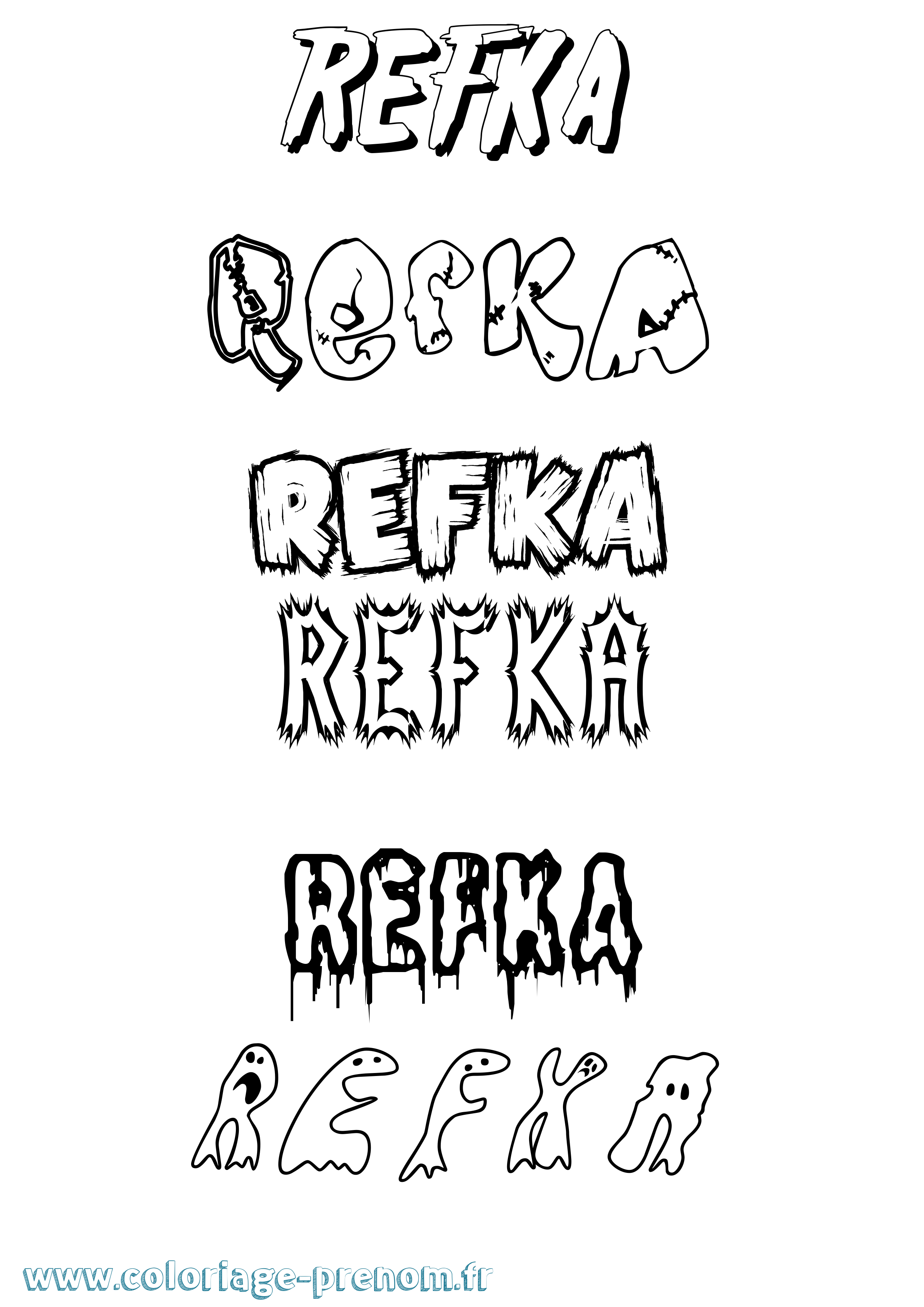Coloriage Refka Frisson Coloriage prénom Refka Frisson