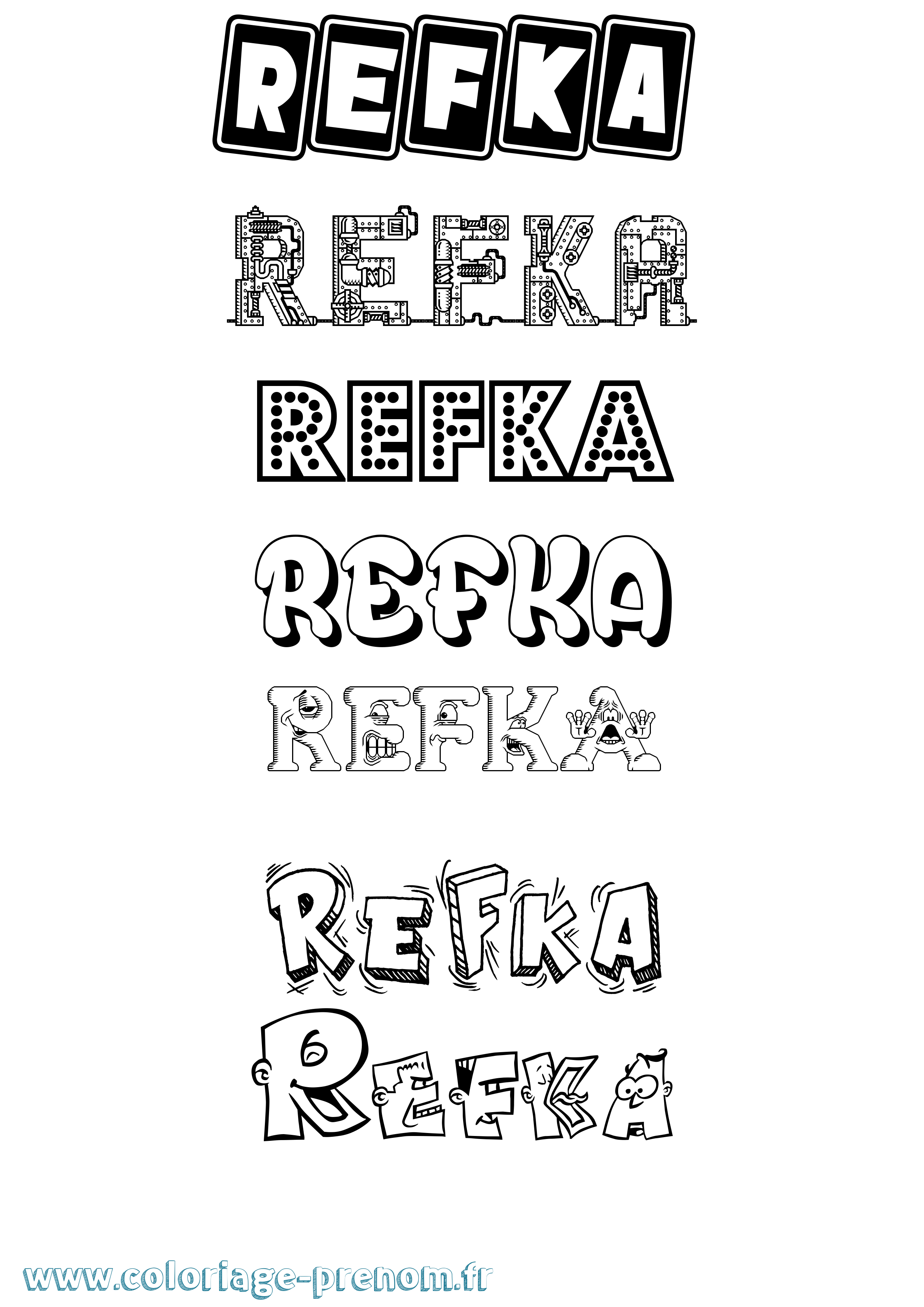 Coloriage Refka Fun Coloriage prénom Refka Fun