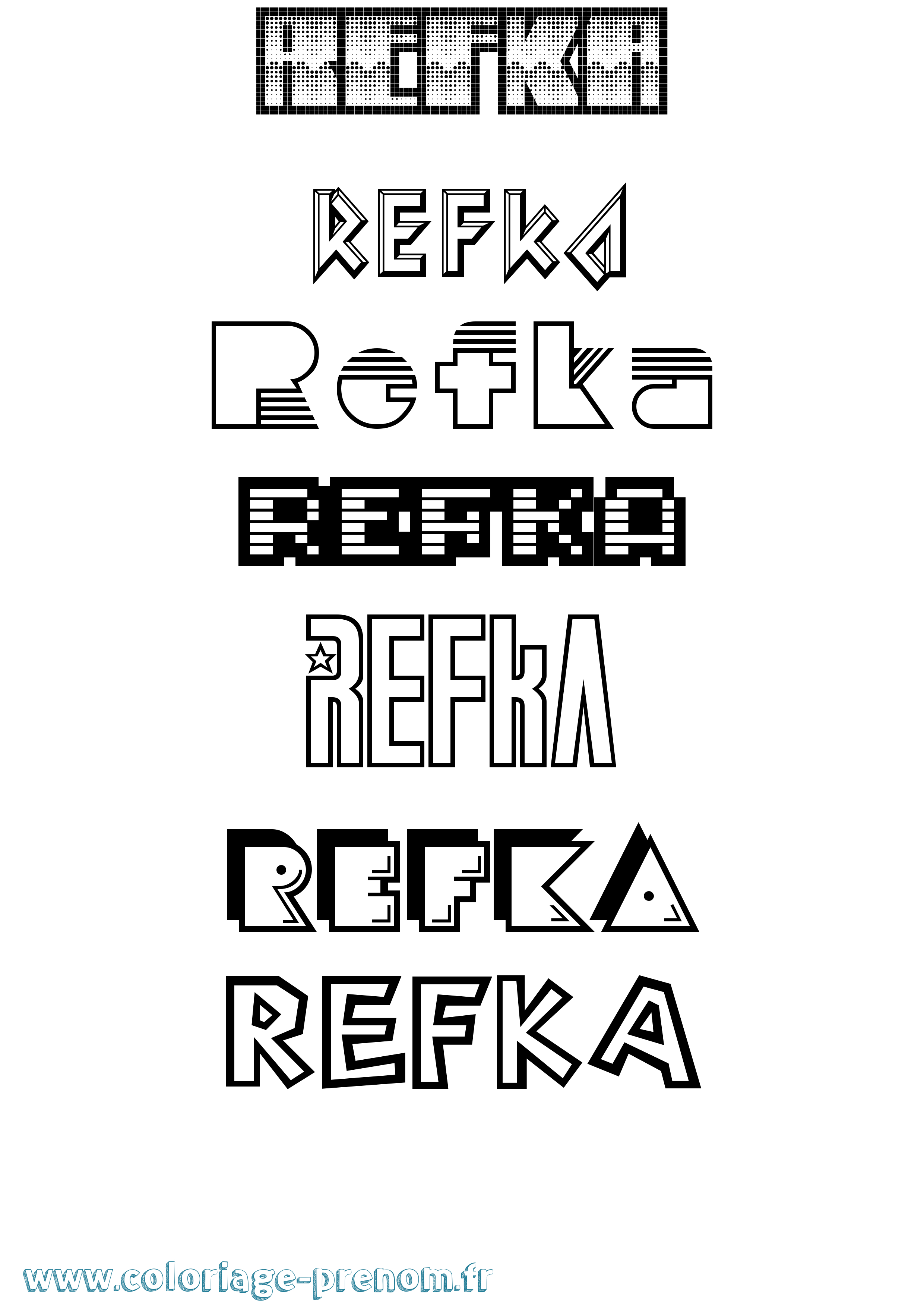 Coloriage Refka Jeux Vidéos Coloriage prénom Refka Jeux Vidéos