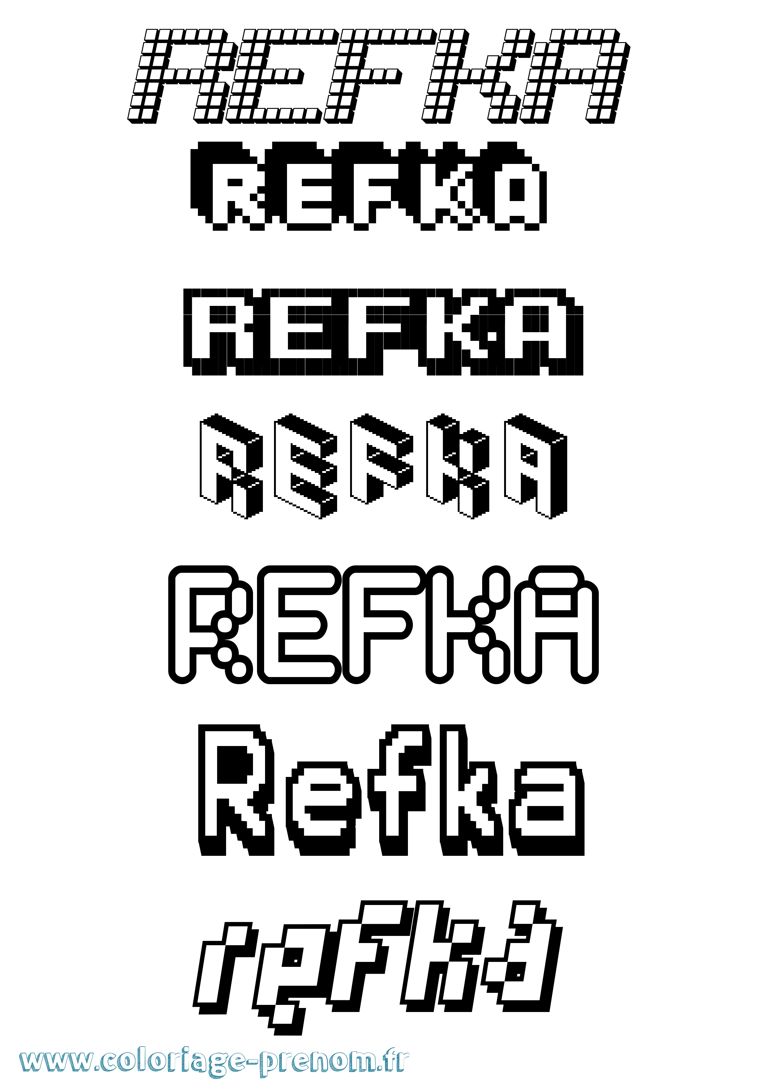 Coloriage Refka Pixel Coloriage prénom Refka Pixel