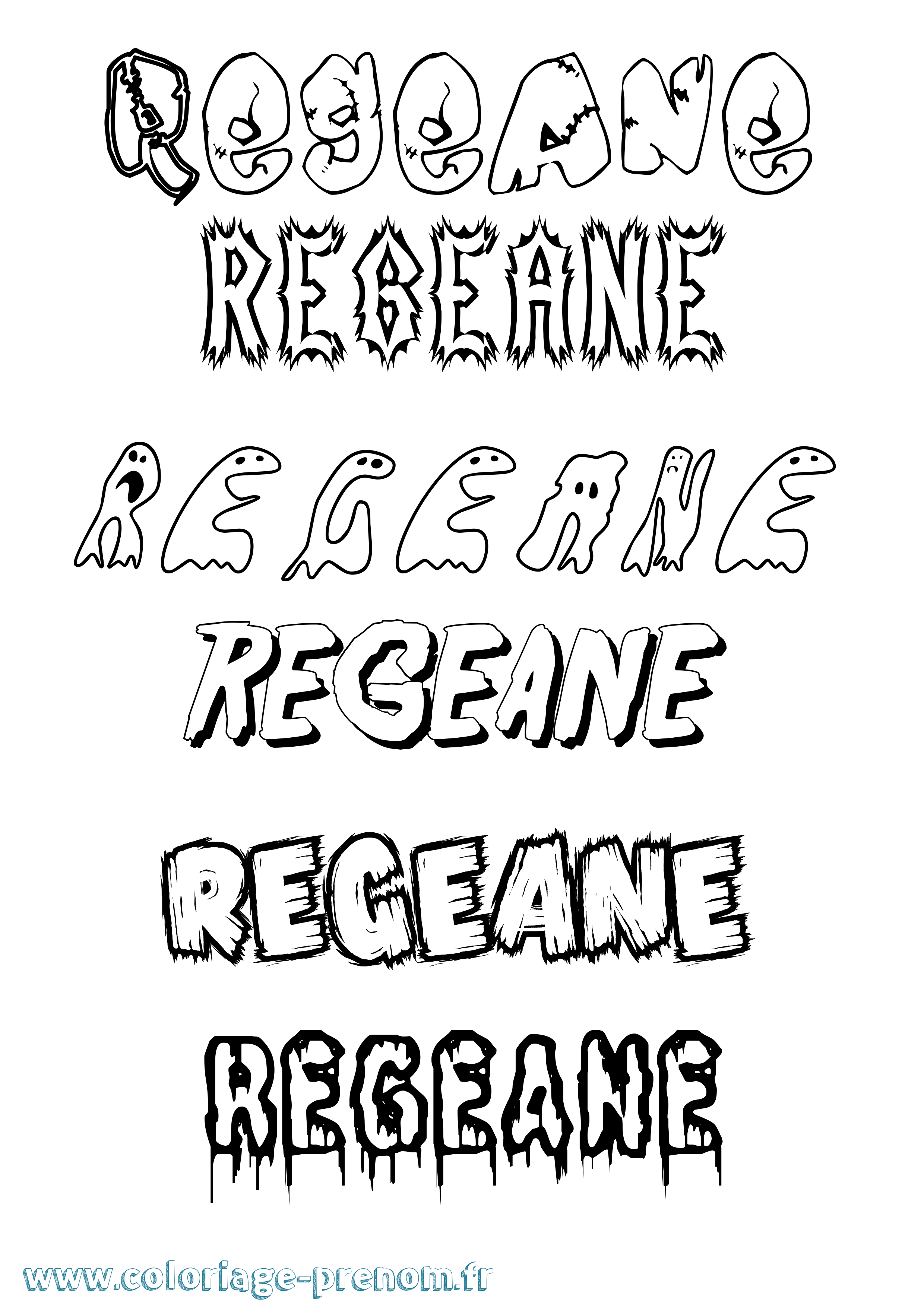 Coloriage Regeane Frisson Coloriage prénom Regeane Frisson