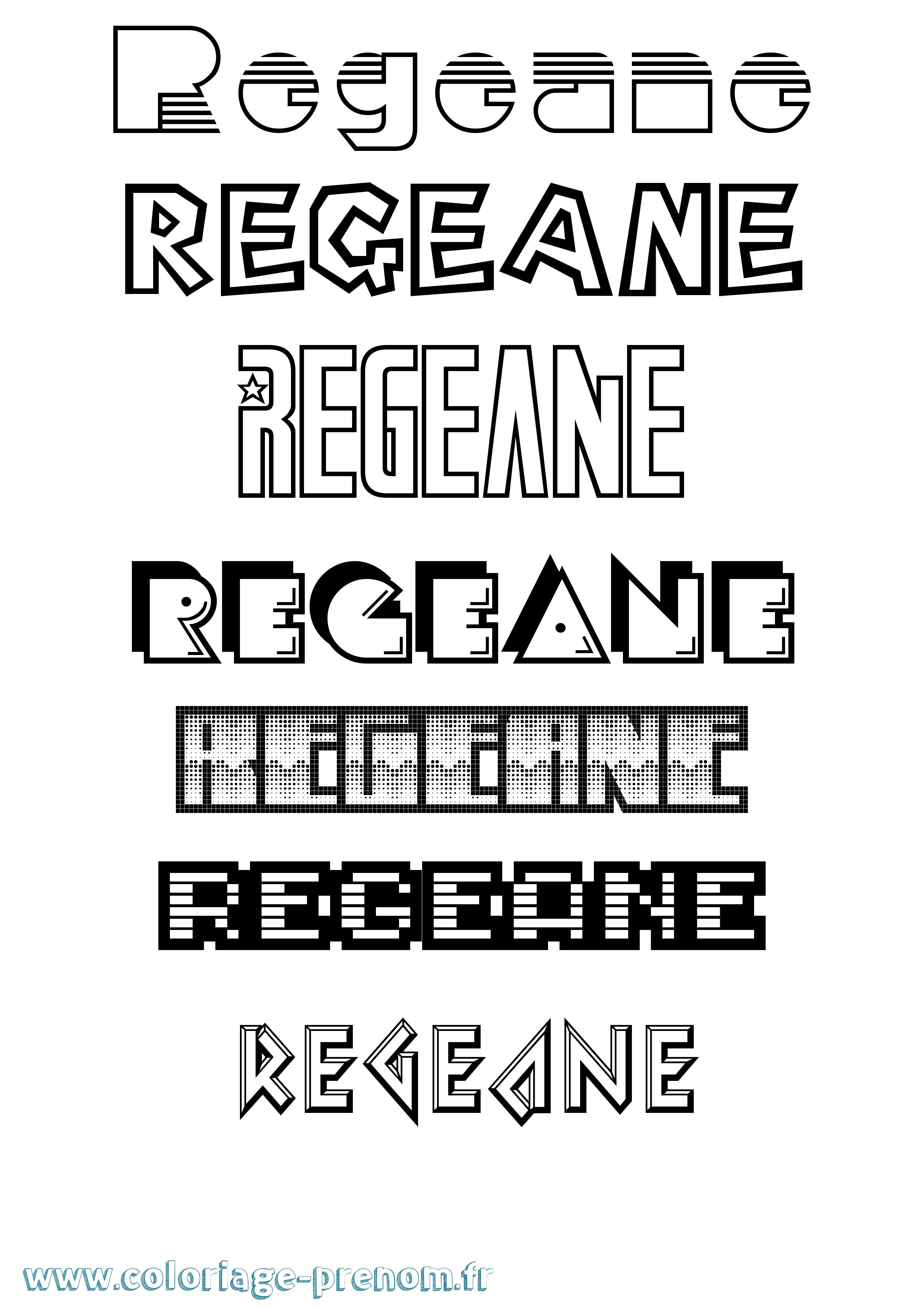 Coloriage Regeane Jeux Vidéos Coloriage prénom Regeane Jeux Vidéos