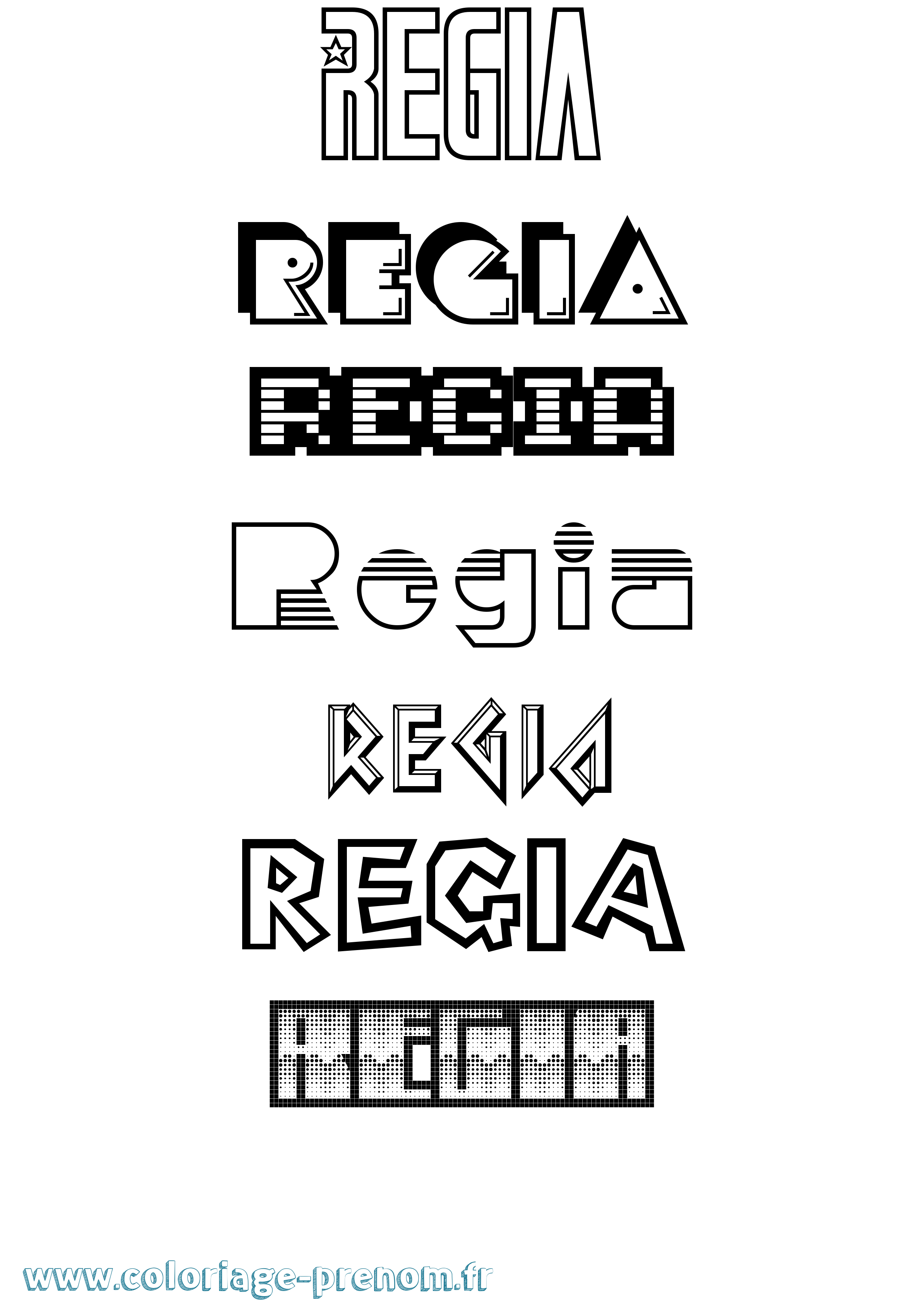 Coloriage Regia Jeux Vidéos Coloriage prénom Regia Jeux Vidéos