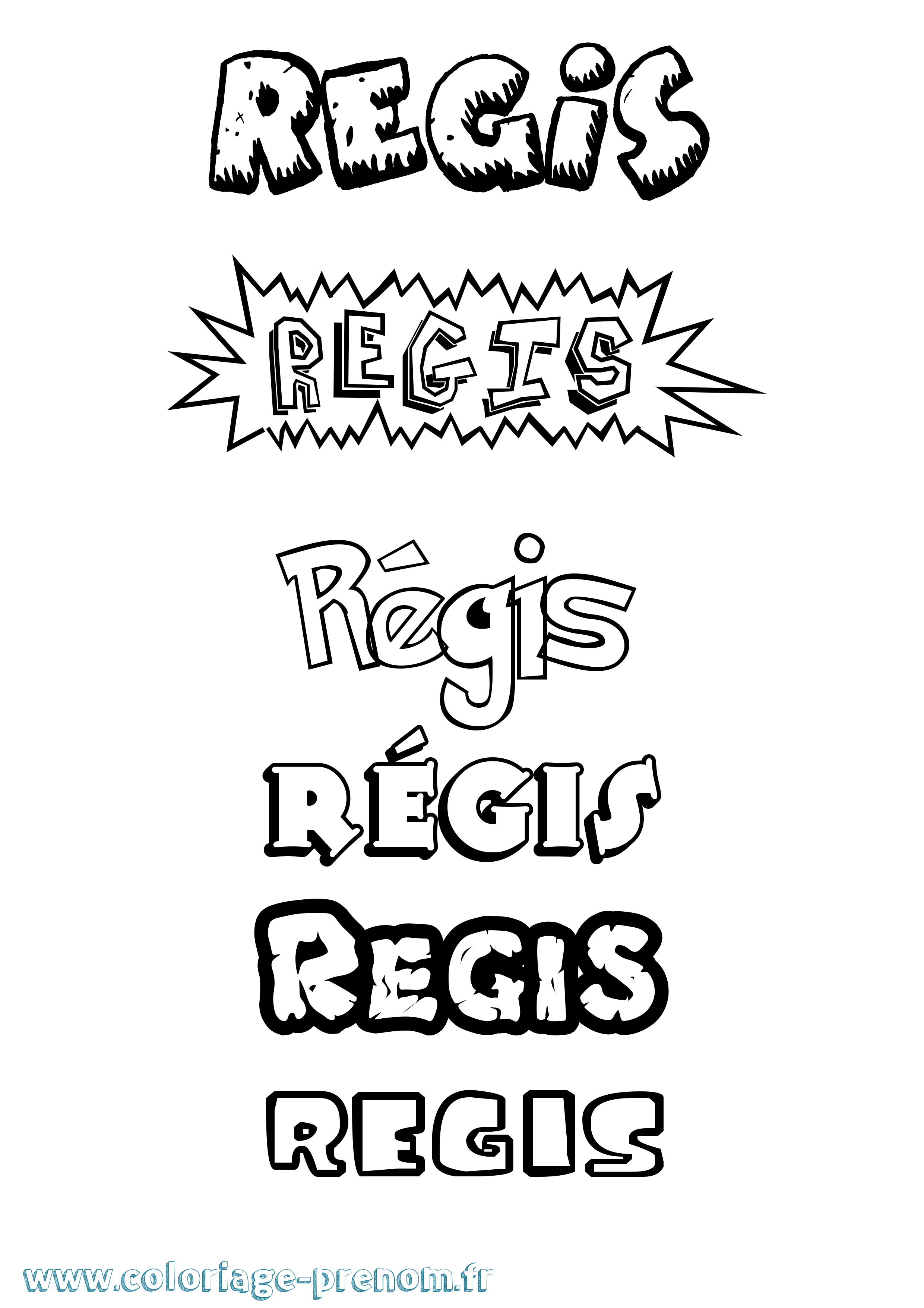 Coloriage Régis Dessin Animé Coloriage prénom Régis Dessin Animé