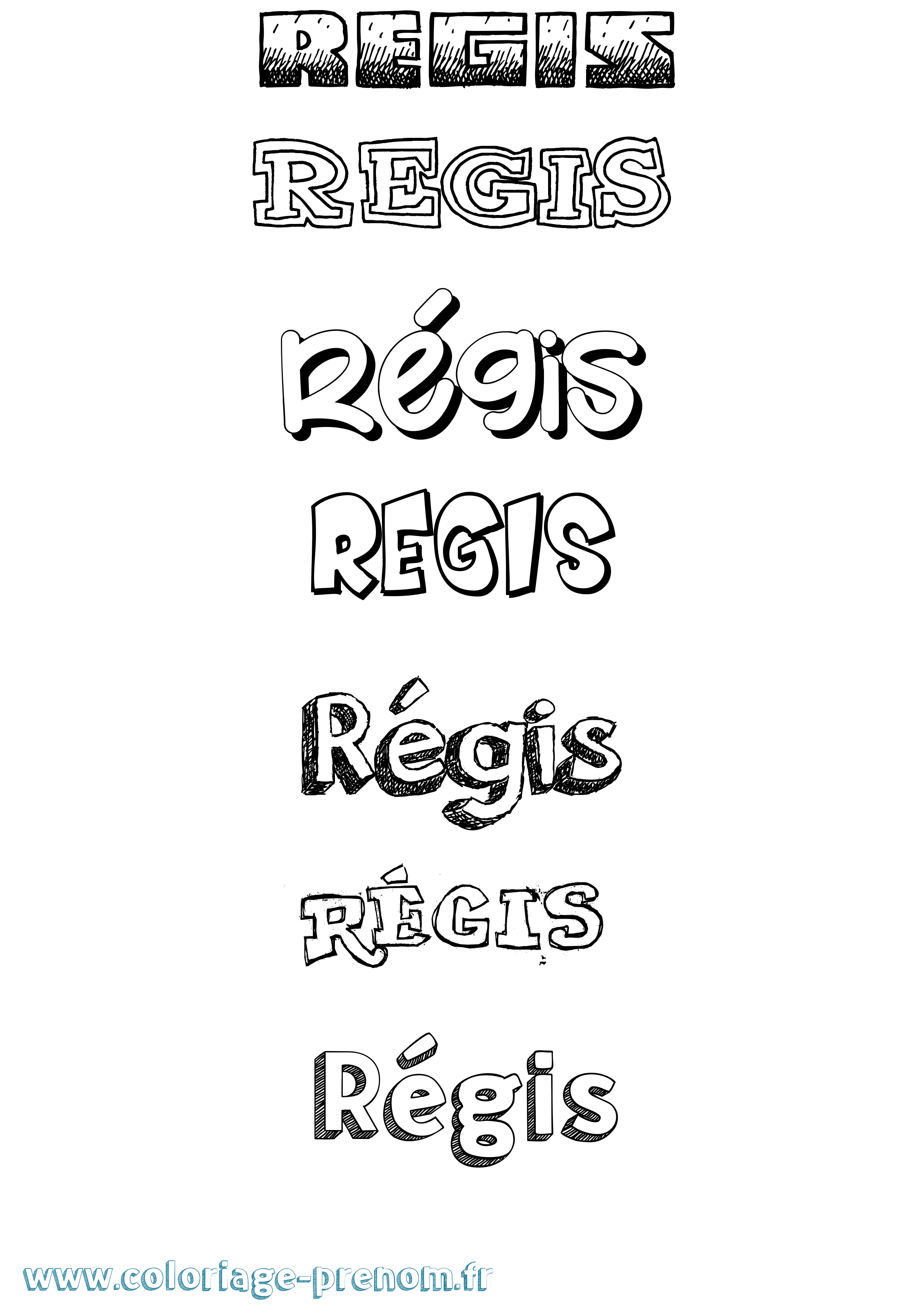 Coloriage Régis Dessiné Coloriage prénom Régis Dessiné