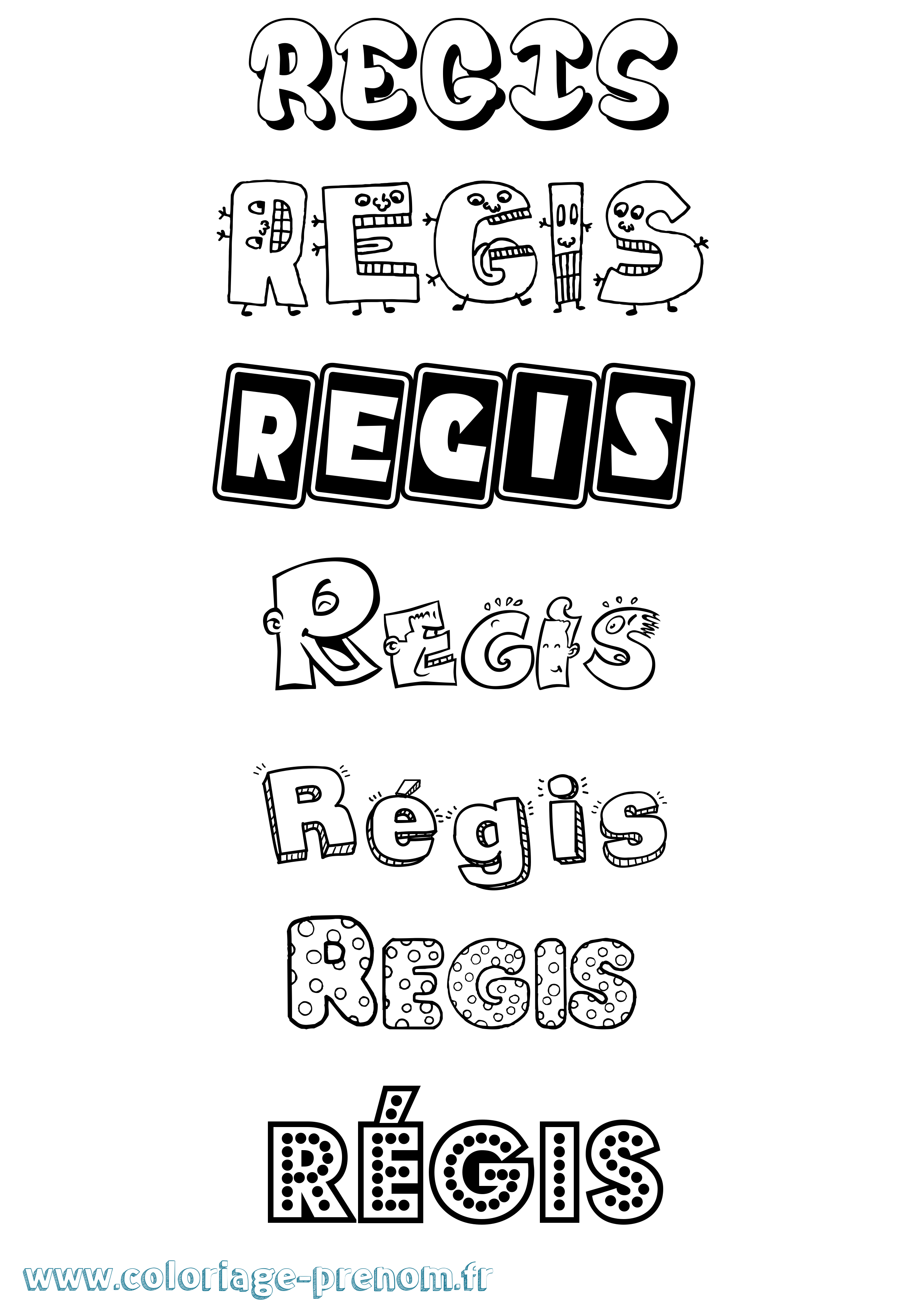 Coloriage Régis Fun Coloriage prénom Régis Fun