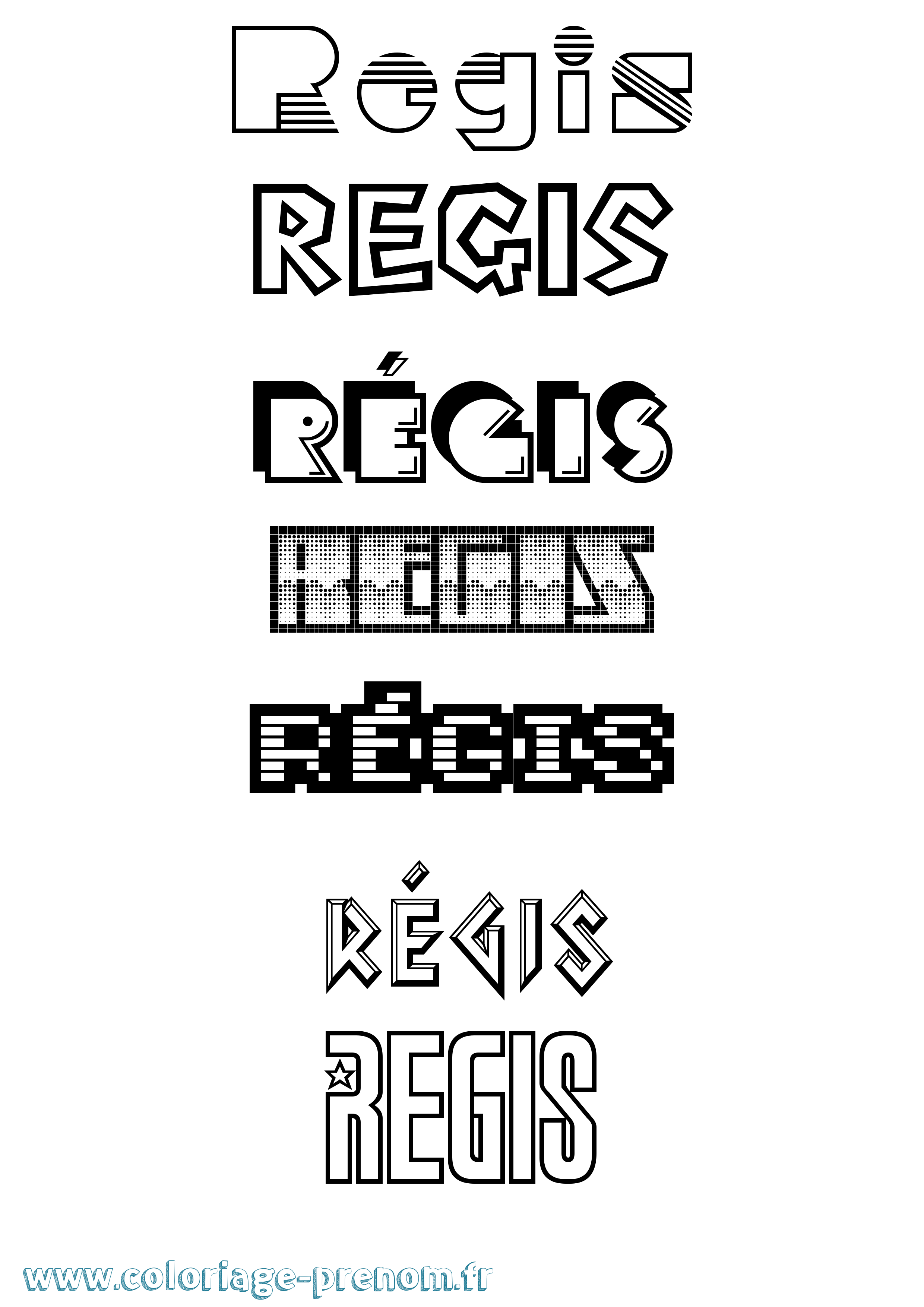 Coloriage Régis Jeux Vidéos Coloriage prénom Régis Jeux Vidéos