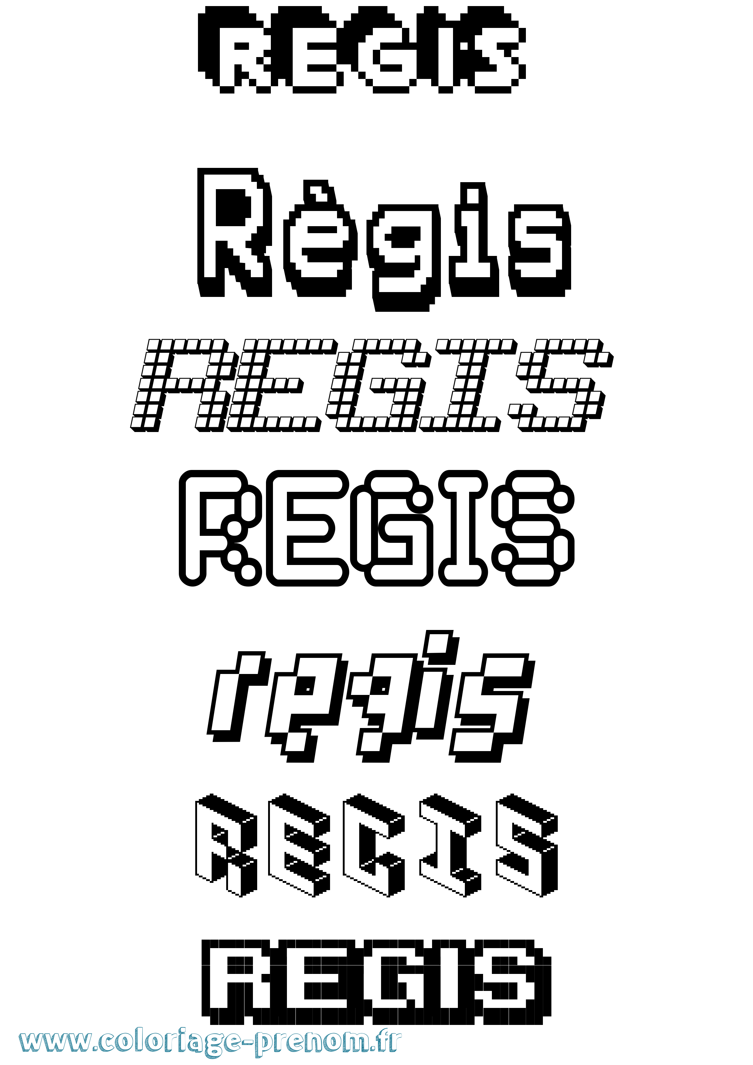 Coloriage Régis Pixel Coloriage prénom Régis Pixel