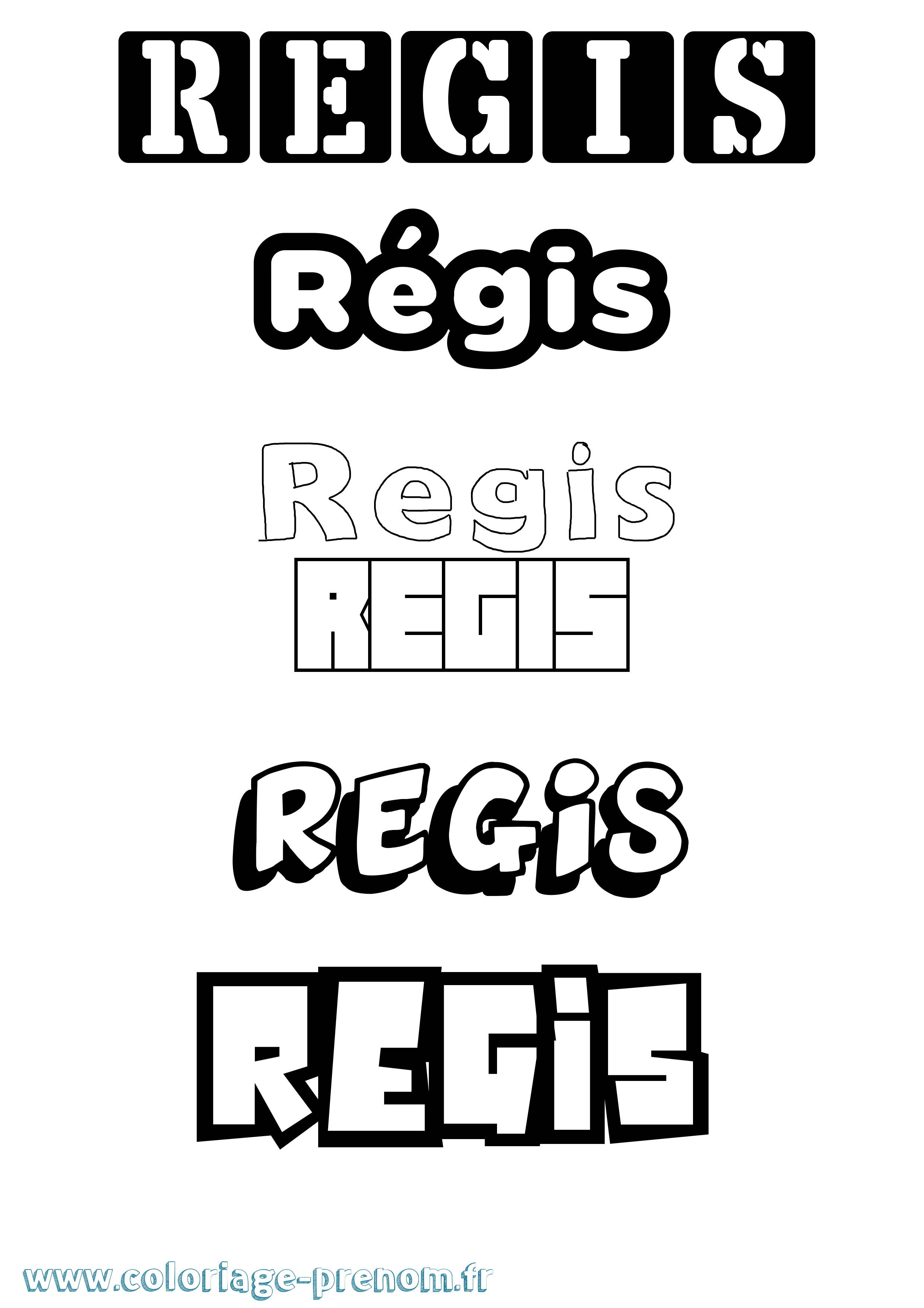 Coloriage Régis Simple Coloriage prénom Régis Simple