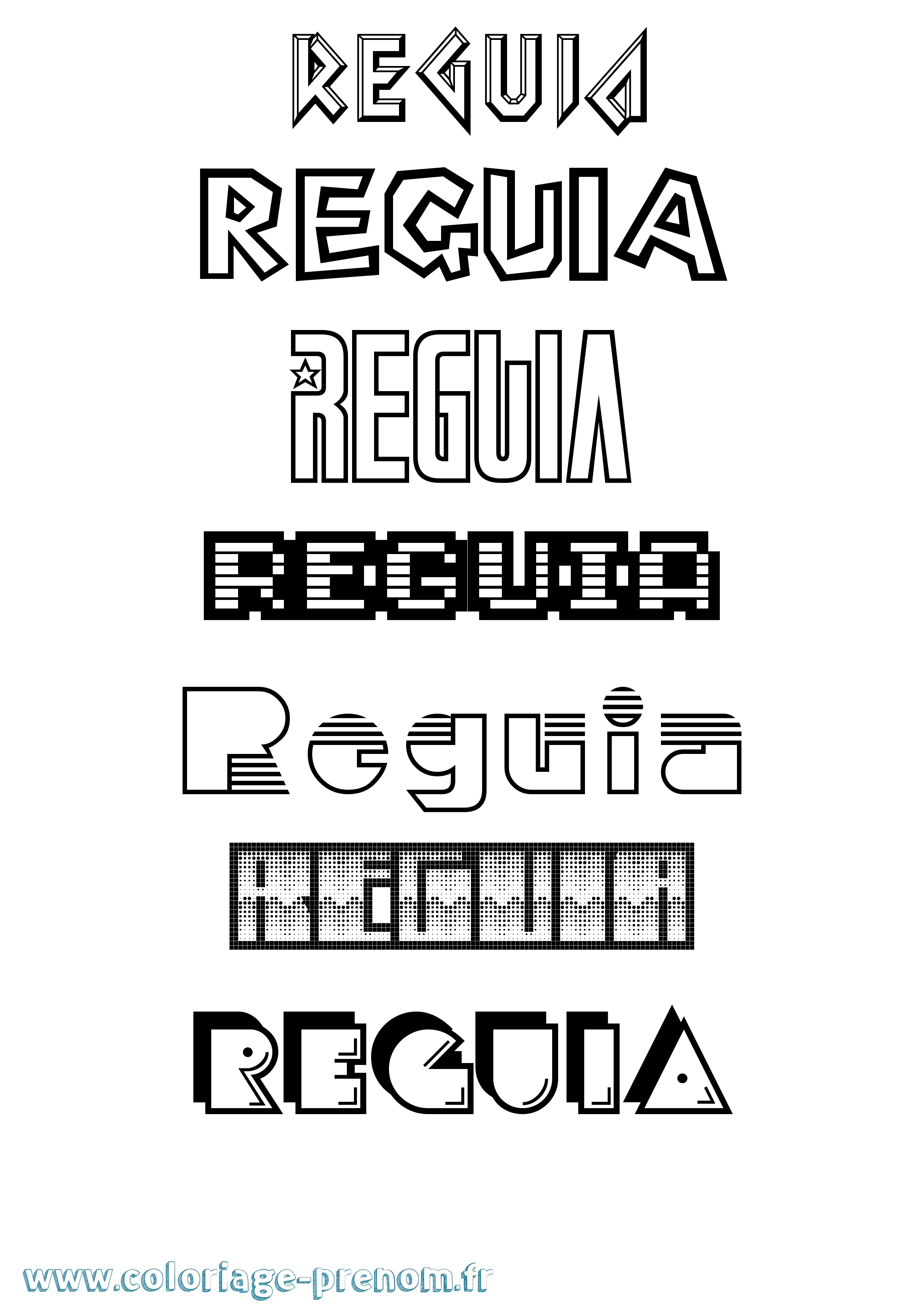 Coloriage Reguia Jeux Vidéos Coloriage prénom Reguia Jeux Vidéos
