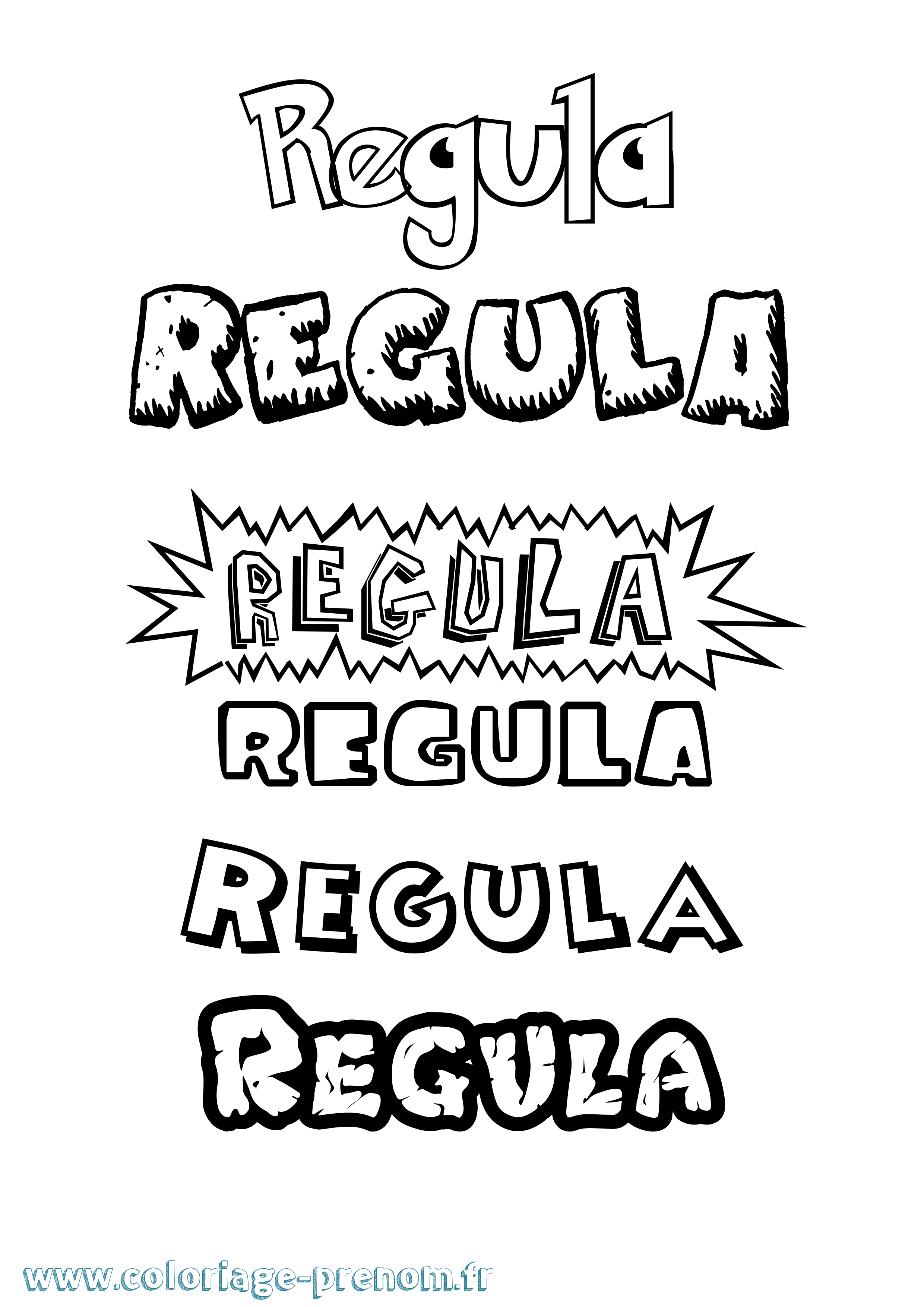 Coloriage Regula Dessin Animé Coloriage prénom Regula Dessin Animé