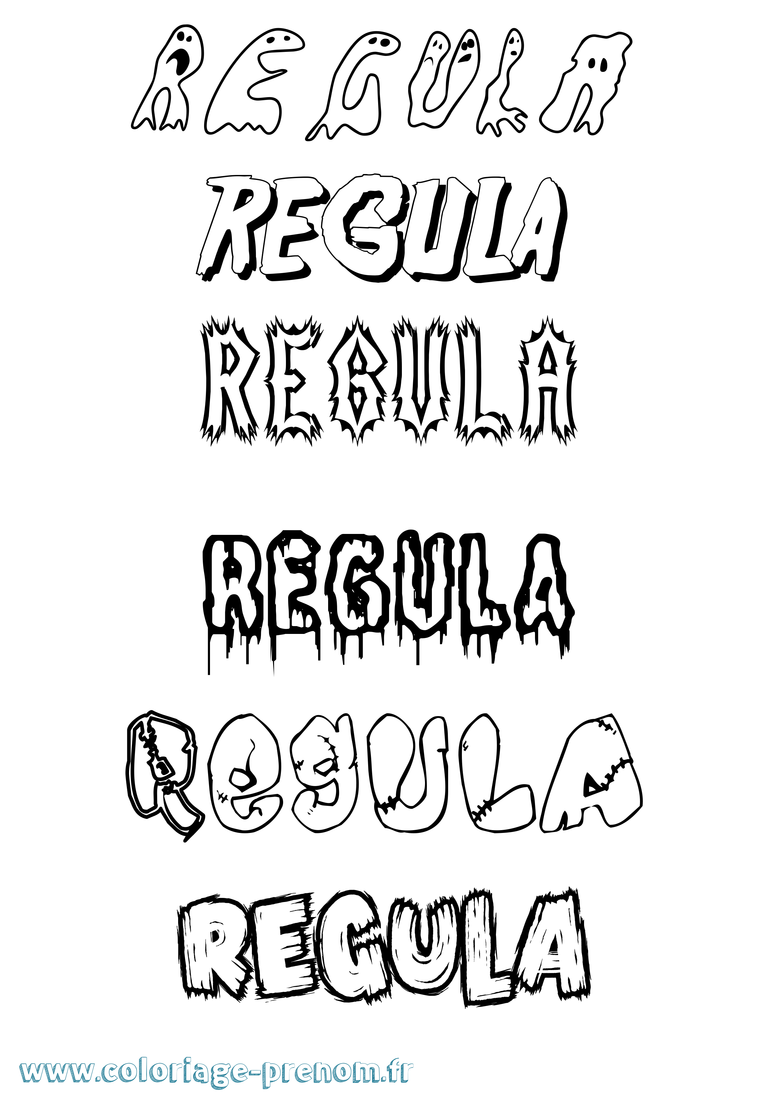 Coloriage Regula Frisson Coloriage prénom Regula Frisson
