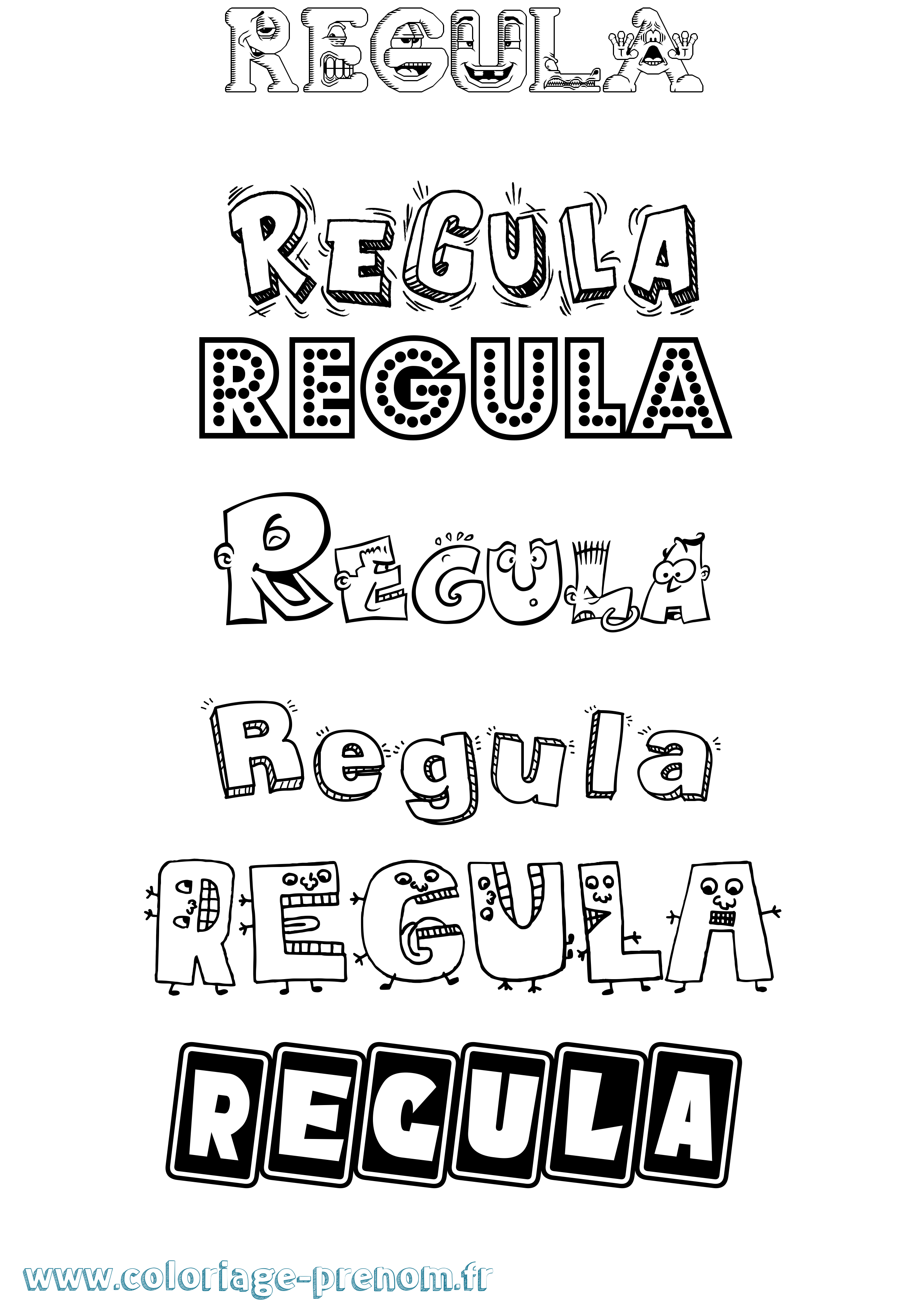 Coloriage Regula Fun Coloriage prénom Regula Fun