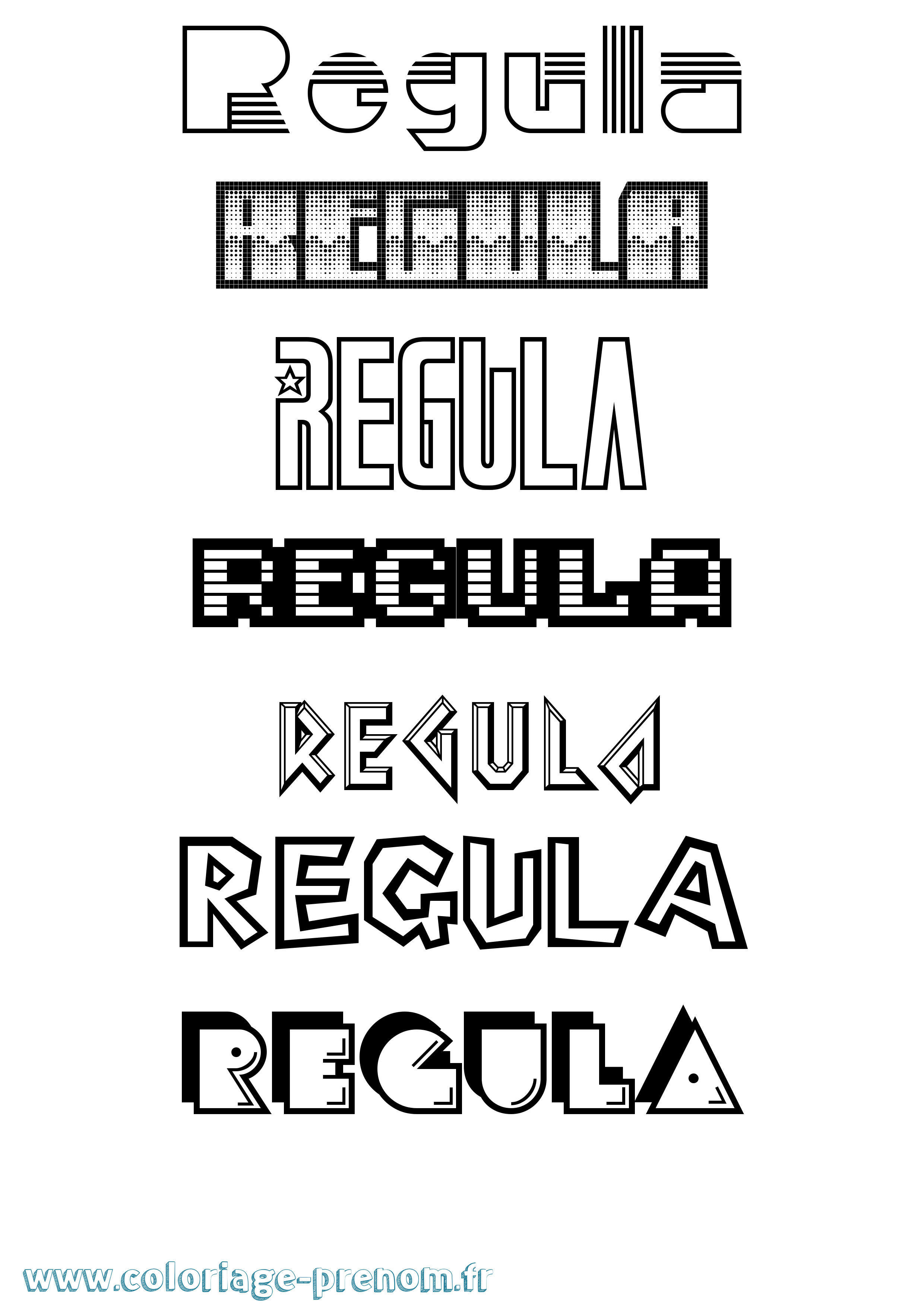 Coloriage Regula Jeux Vidéos Coloriage prénom Regula Jeux Vidéos